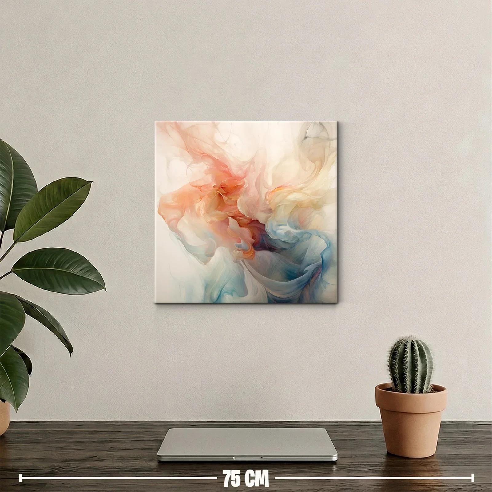 Arte abstracto en tonos cálidos y fríos con movimiento fluido — miniatura 2