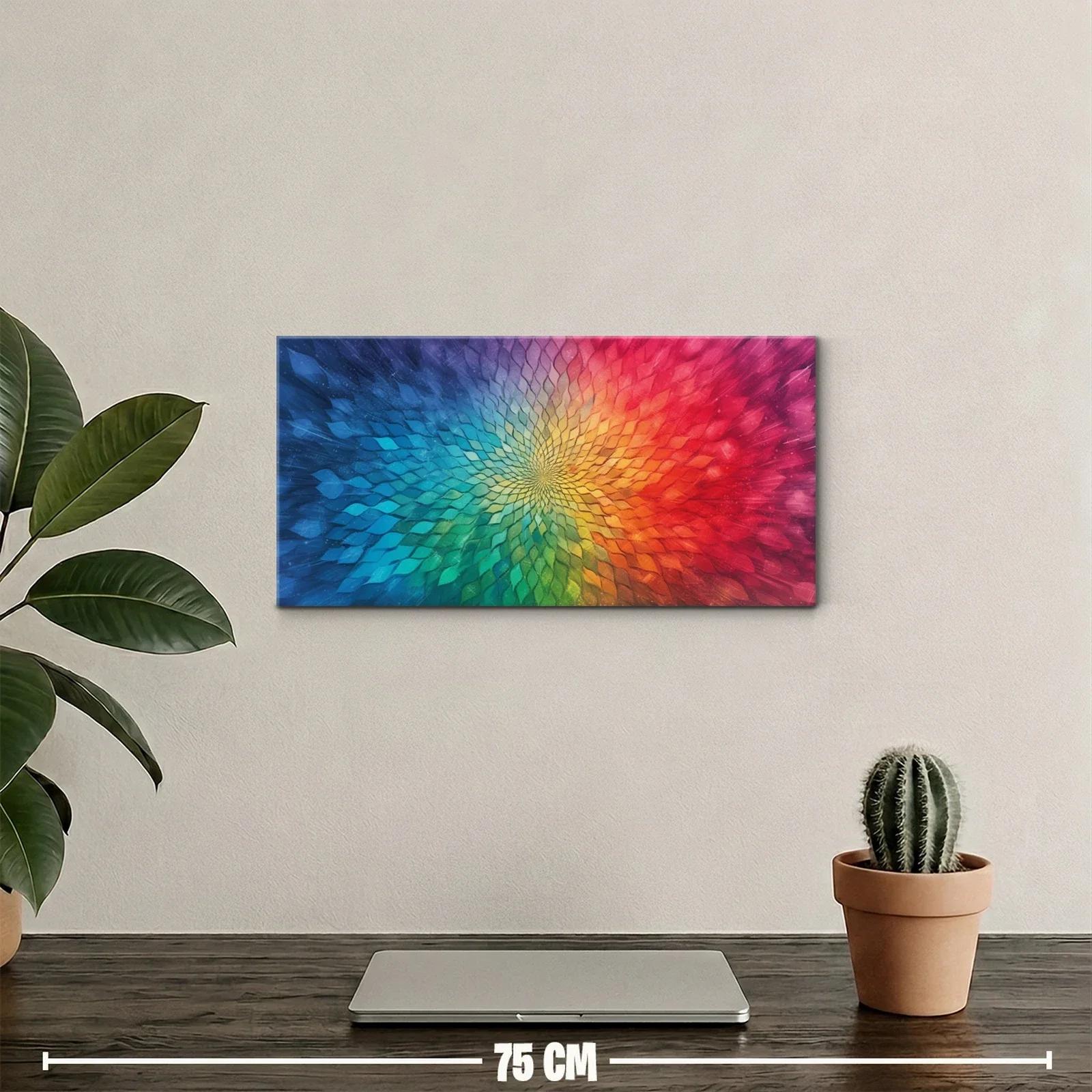 Cuadro espiral radial multicolor con núcleo luminoso — miniatura 2