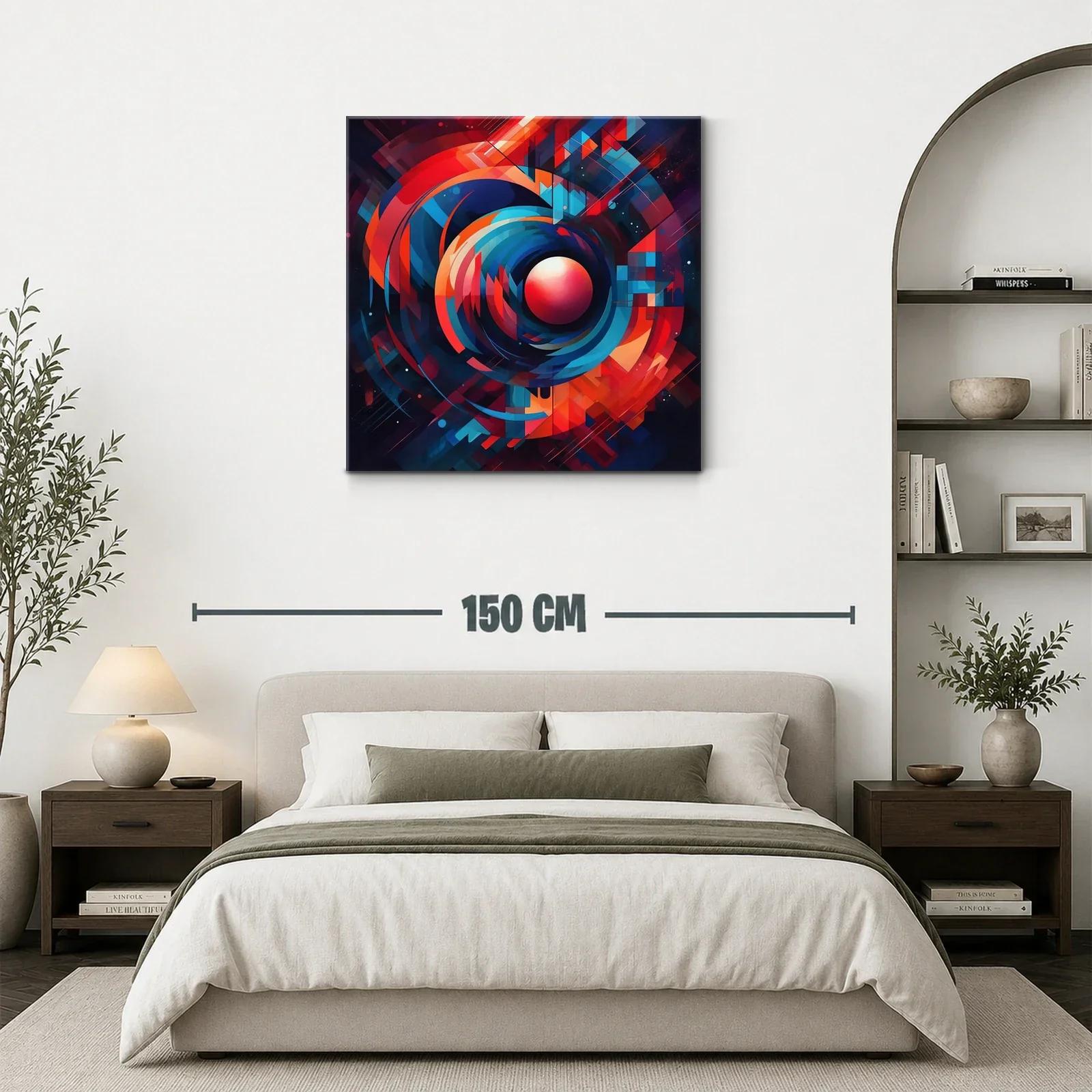 Cuadro abstracto con formas circulares en tonos brillantes — miniatura 3