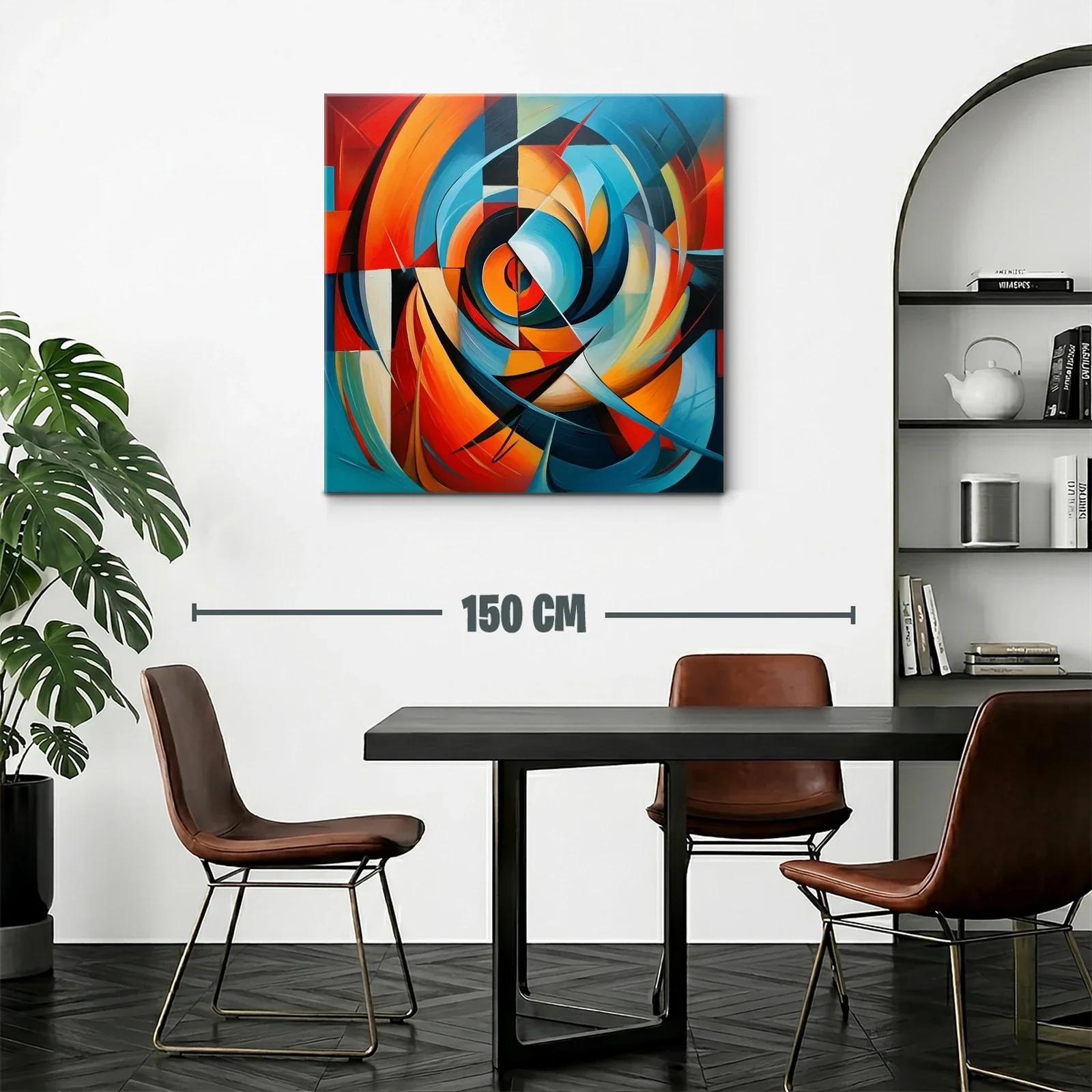 Diseño abstracto vibrante en tonos cálidos y azules — miniatura 2