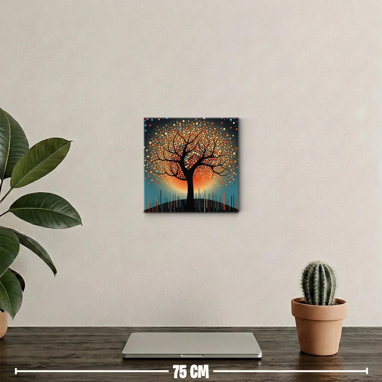 Árbol vibrante con motivos circulares en tonos cálidos — miniatura 2