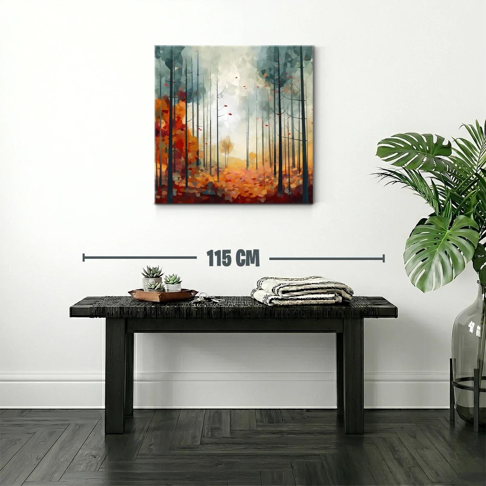 Bosque abstracto otoñal con tonos cálidos y suaves — miniatura 2