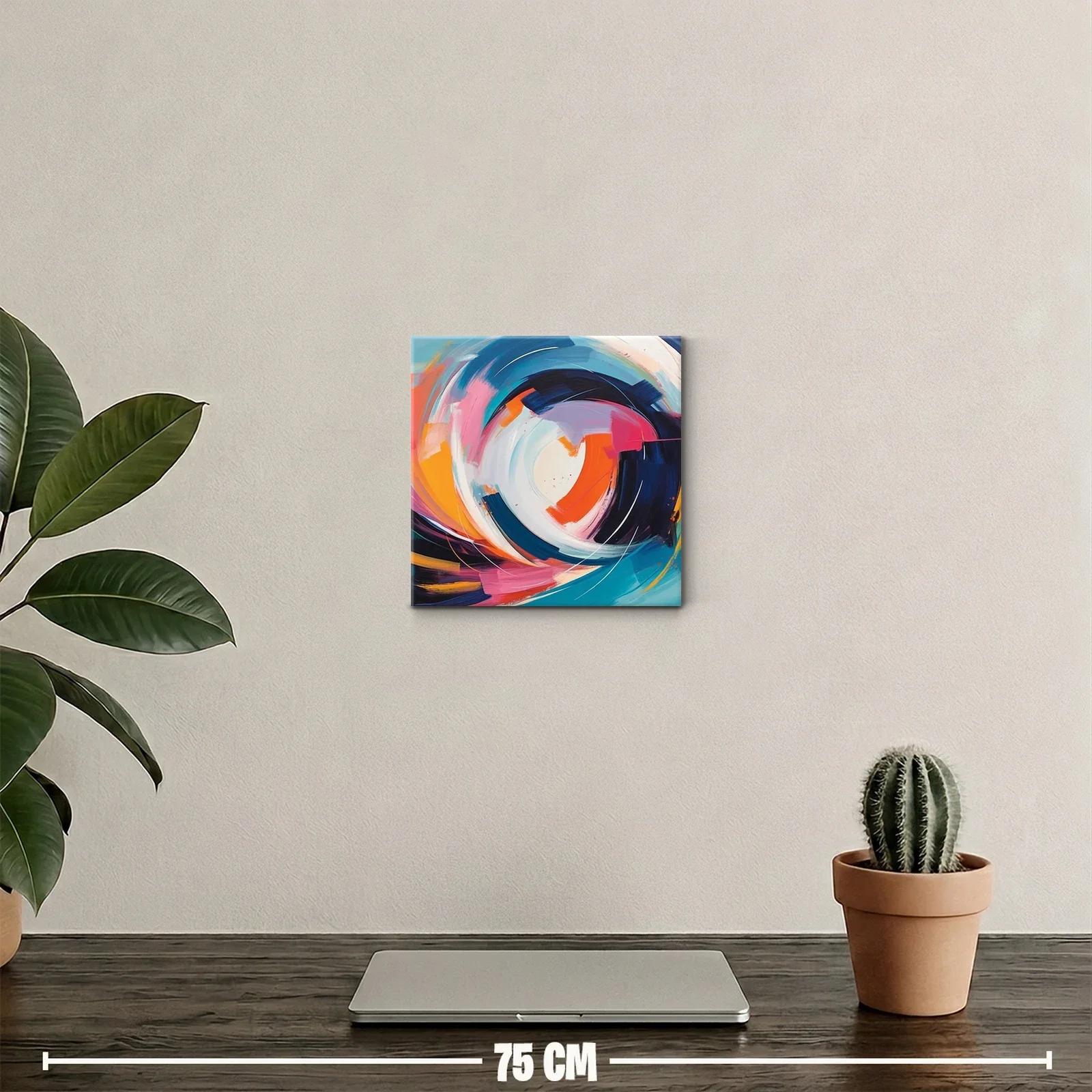 Cuadro abstracto con dinámicos remolinos de color vibrante — miniatura 2