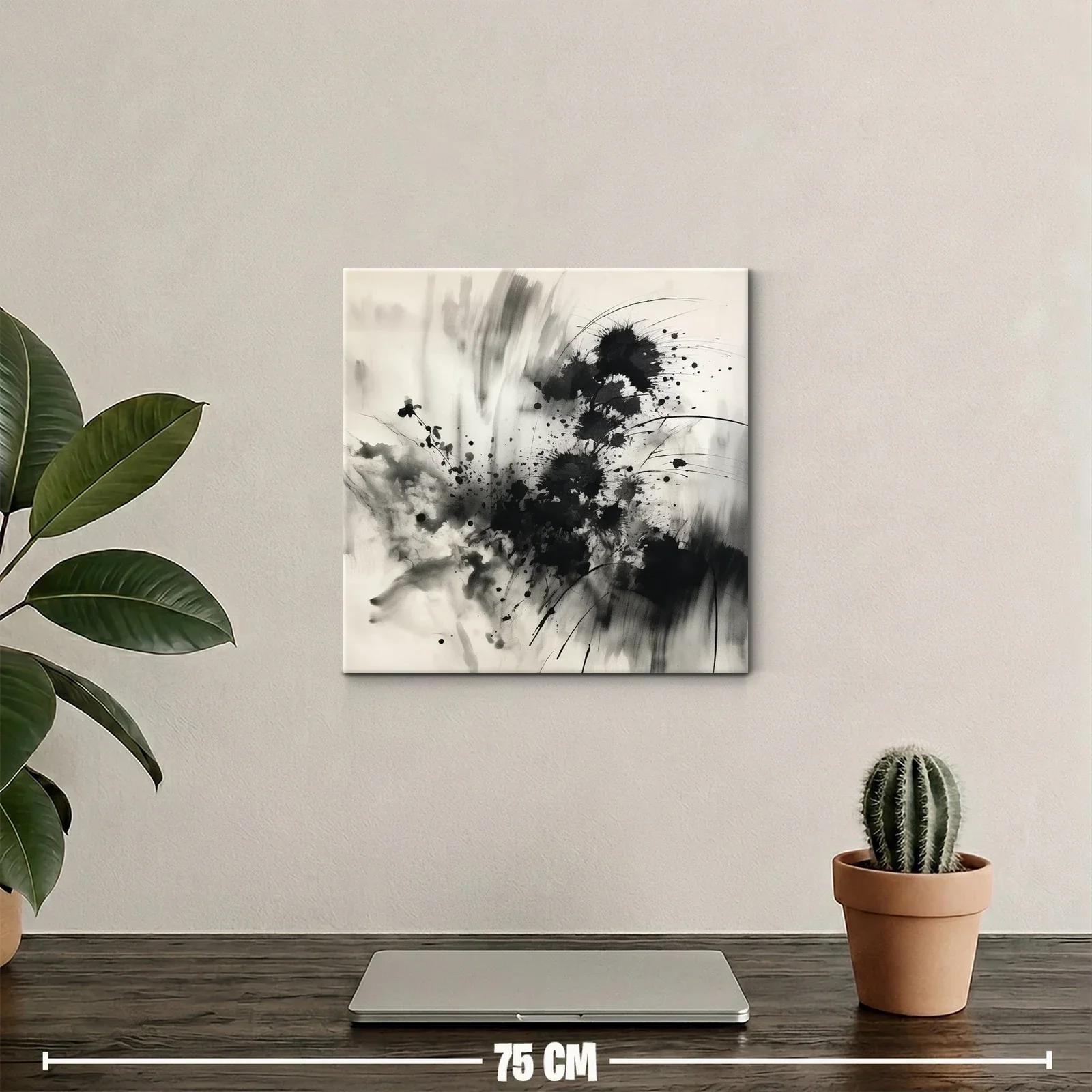 Composición abstracta en tonos negros y grises difuminados — miniatura 2