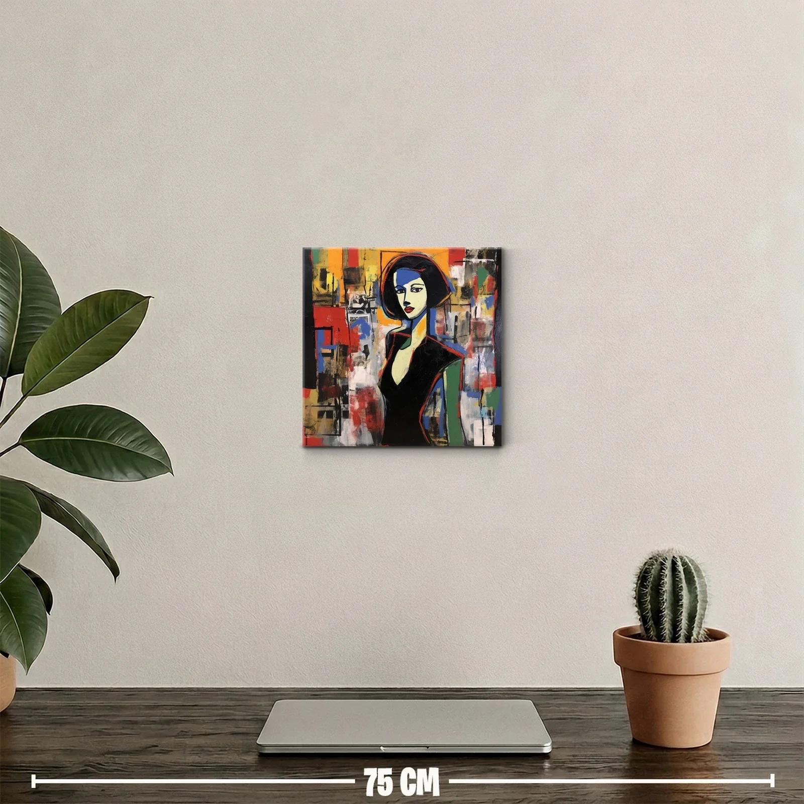 Retrato femenino con contrastes vibrantes y trazos expresivos — miniatura 2