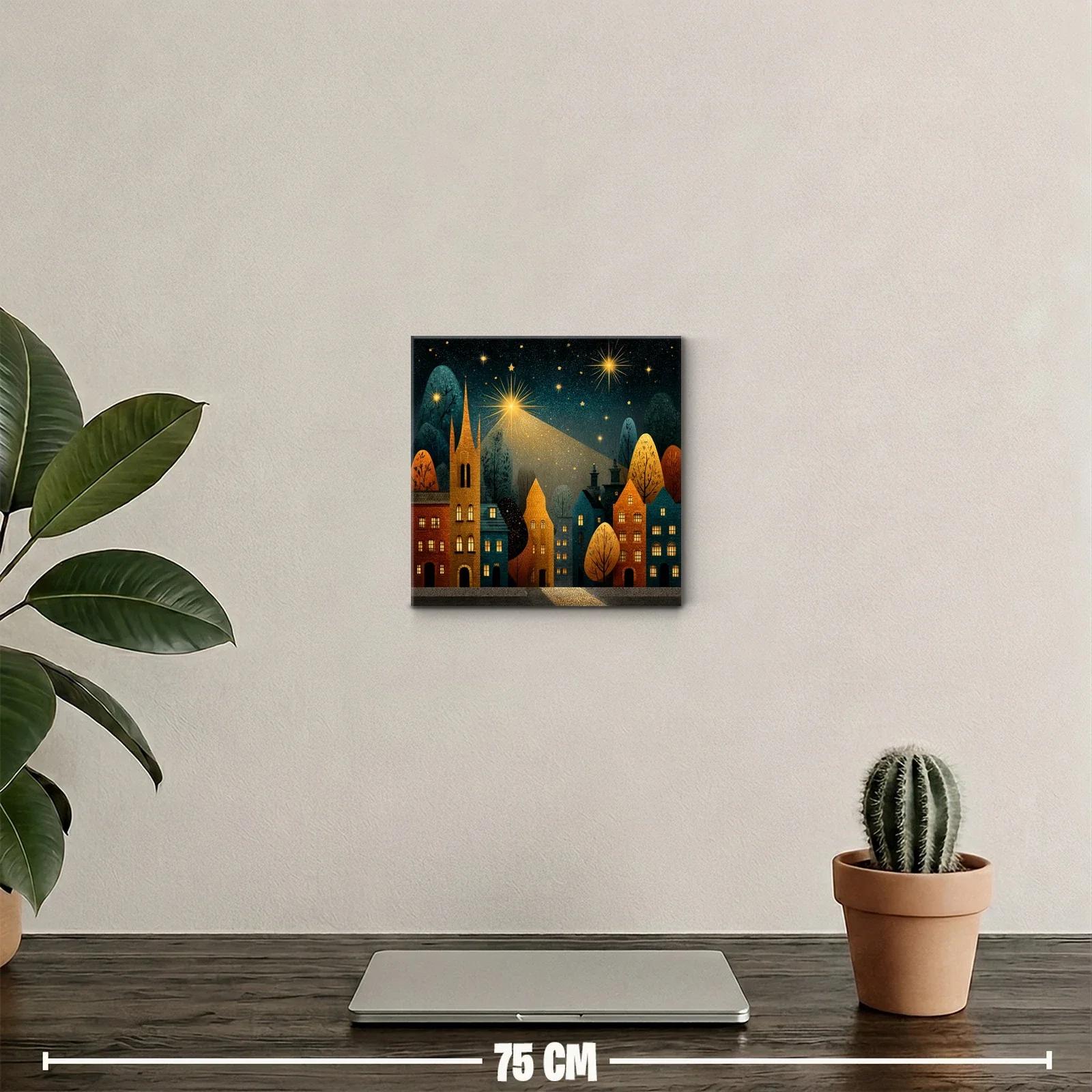 Pueblo encantado bajo un cielo estrellado y luminoso — miniatura 2