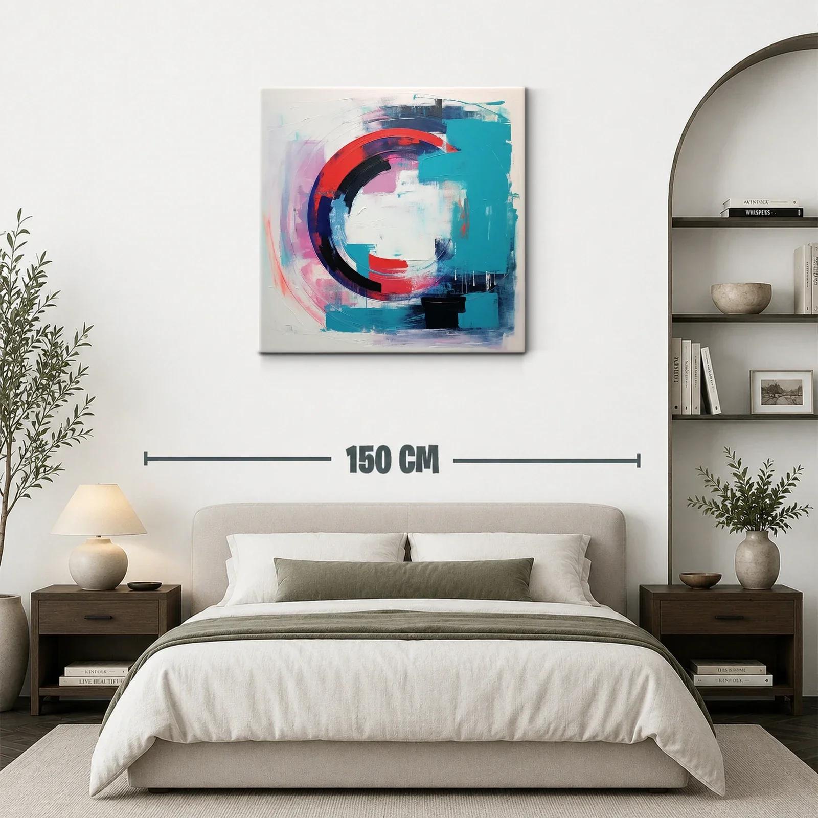 Composición abstracta con formas circulares en tonos vibrantes — miniatura 3
