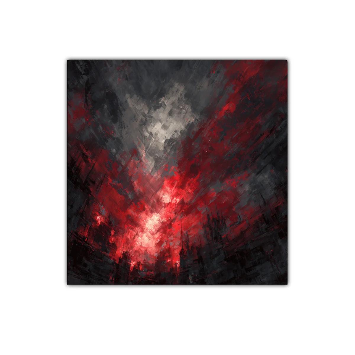 Impactante explosión de luces rojas y sombras urbanas — imagen principal