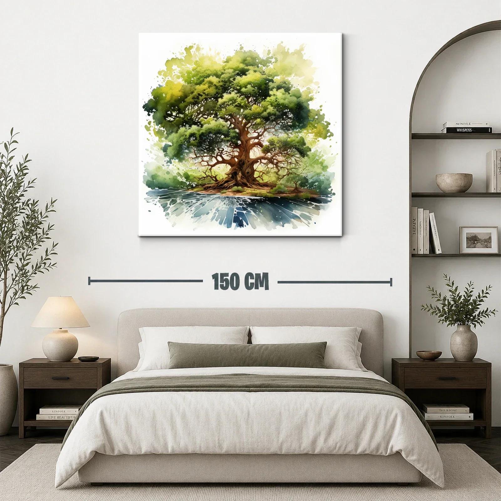 Impresionante árbol frondoso con reflejo en agua serena — miniatura 3