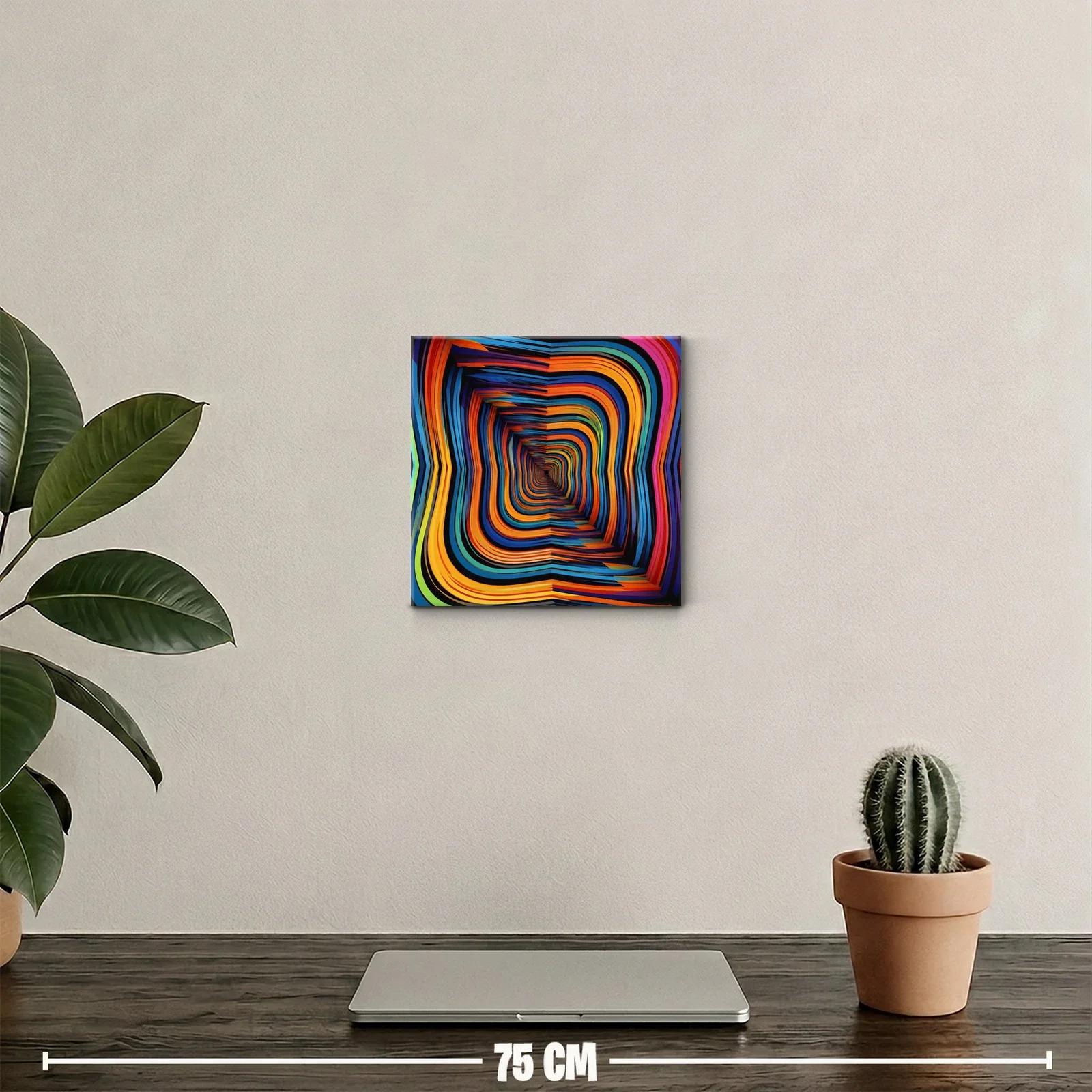 Cuadro decorativo abstracto con vibrantes formas onduladas — miniatura 2