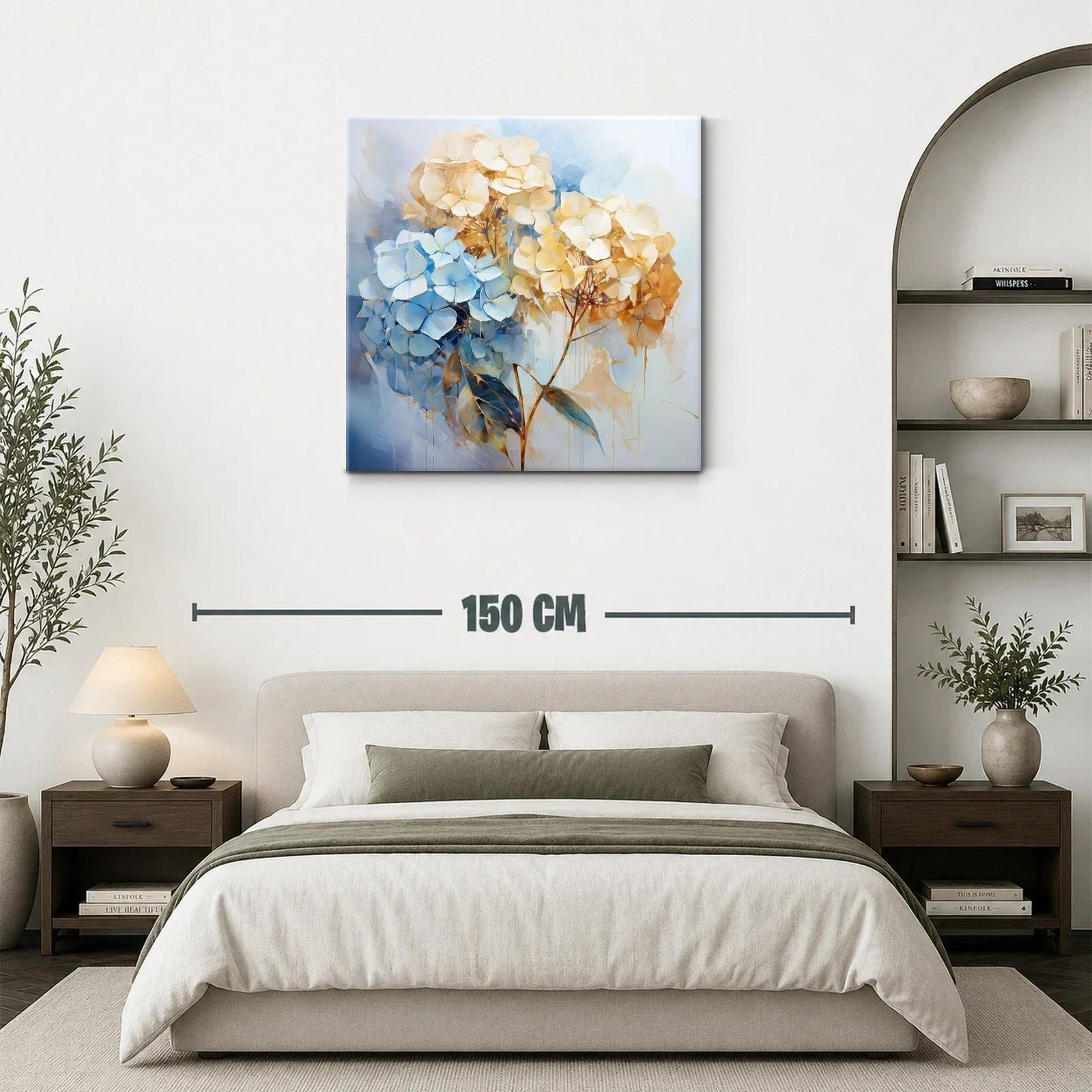 Ramo delicado de hortensias en tonos azules y beige — miniatura 3