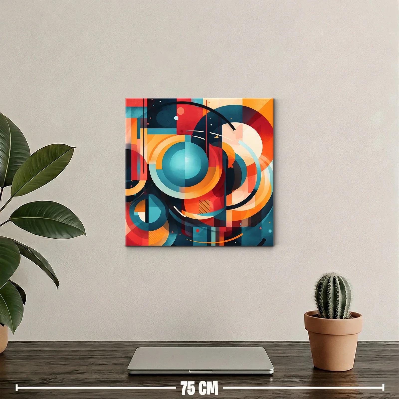 Composición geométrica vibrante en tonos cálidos y fríos — miniatura 2