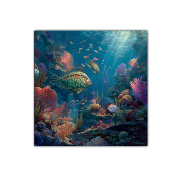 Escena submarina con peces y arrecifes coloridos