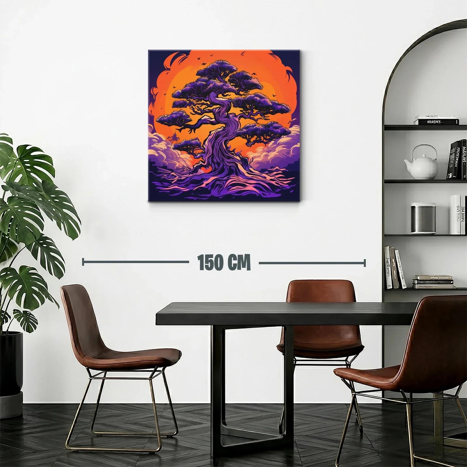 Árbol místico en contraste vibrante con fondo ardiente — miniatura 2