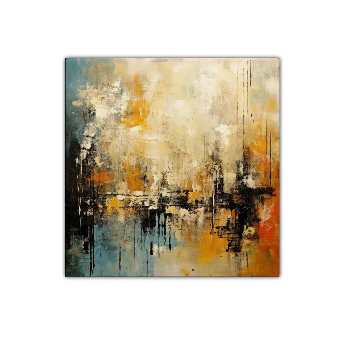 Composición Abstracta en Tonos Cálidos y Fríos — miniatura 1