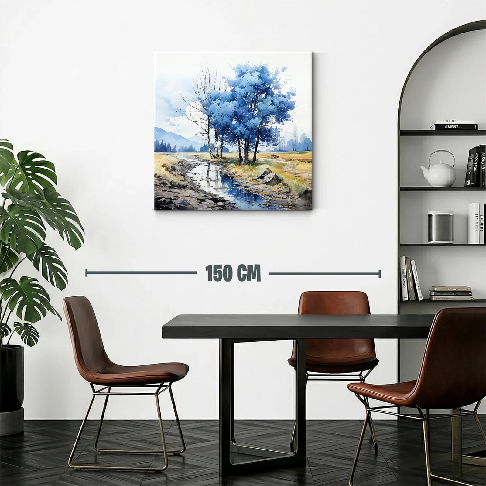 Paisaje sereno con árboles azules junto al riachuelo — miniatura 2