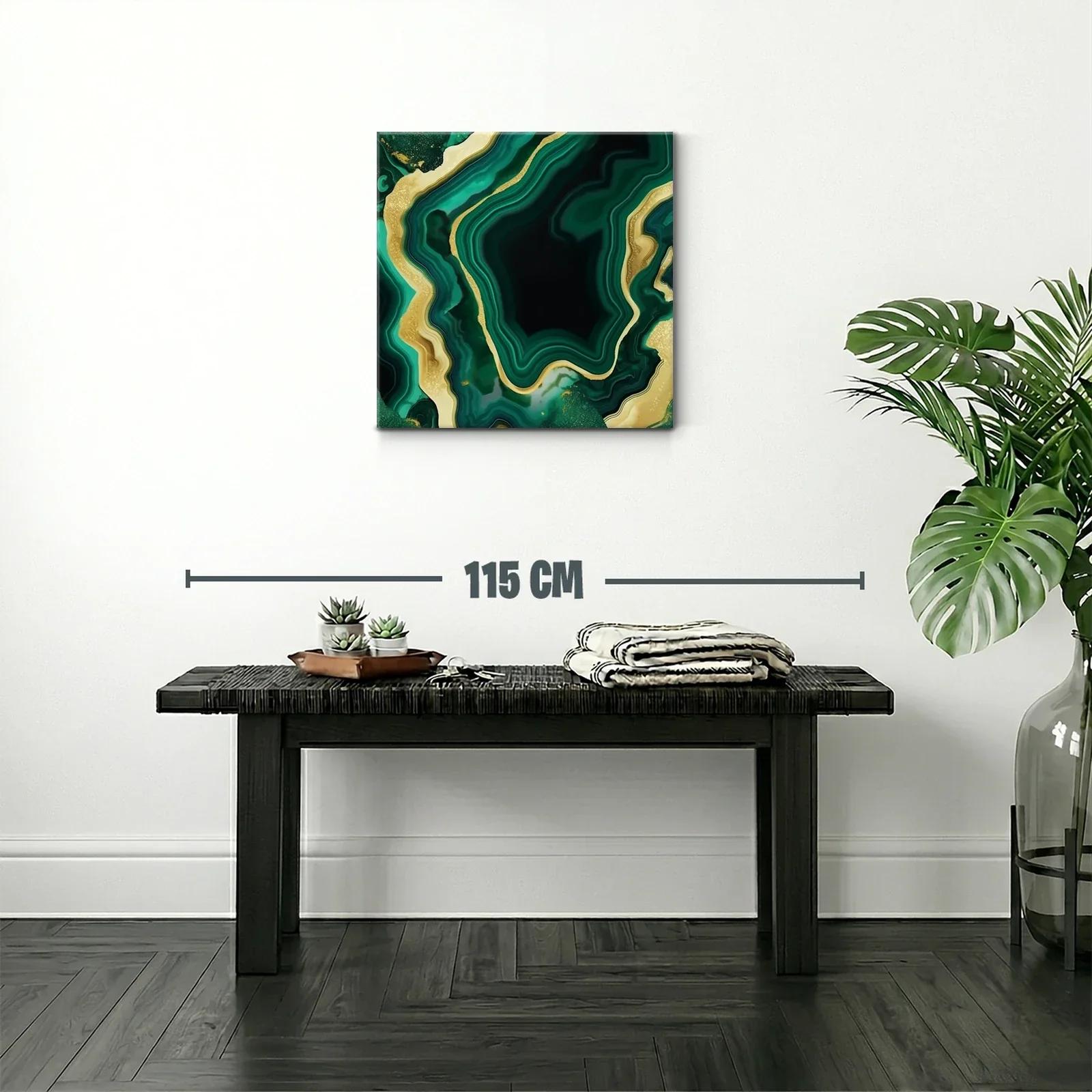 Diseño abstracto en tonos verdes con detalles dorados — miniatura 2