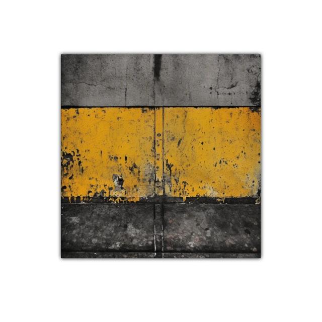 Cuadro decorativo con contraste industrial en tonos amarillos y grises