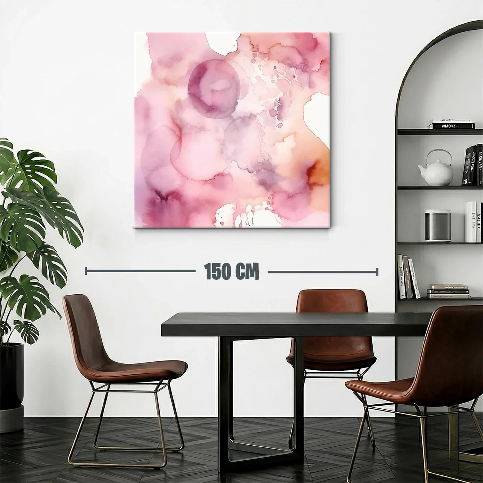Cuadro abstracto en tonos rosas y melocotón suave — miniatura 2