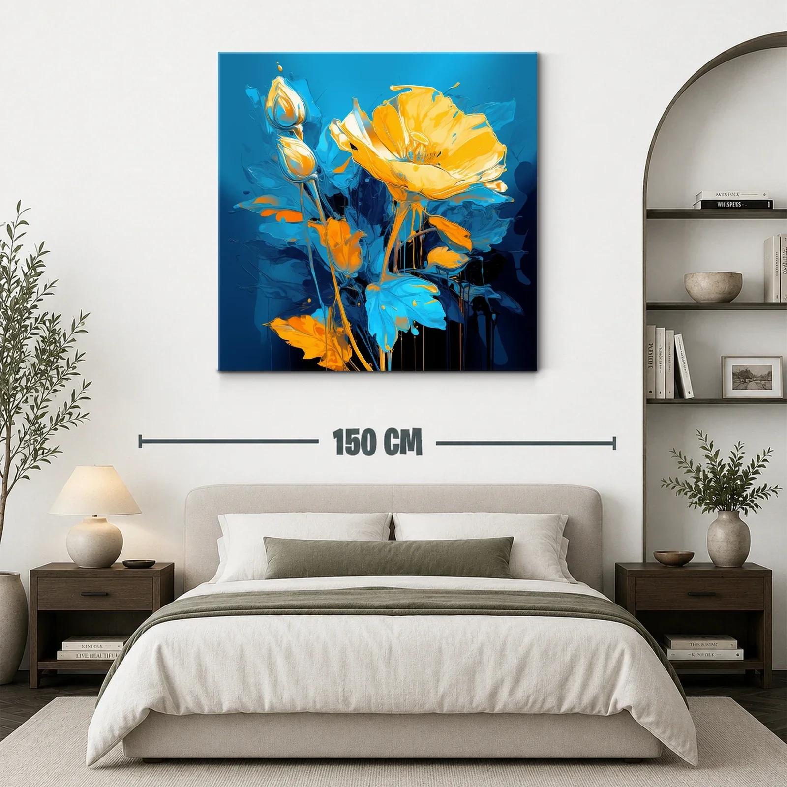 Flores vibrantes en tonos azules y naranjas intensos — miniatura 3
