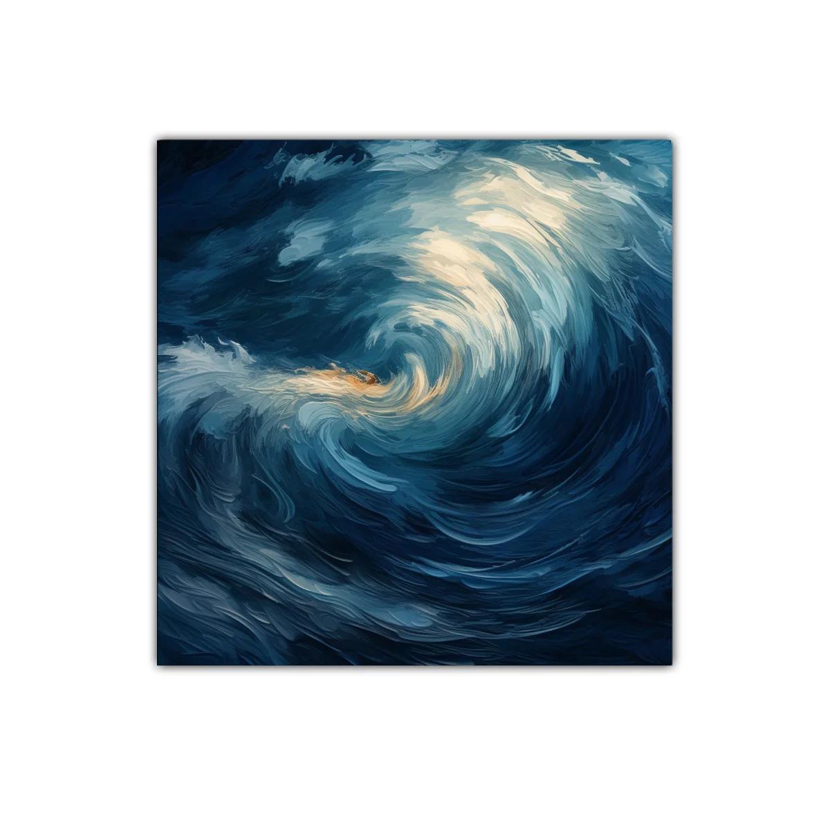 Espiral de Olas en Tonos Azul Profundo y Crema — imagen principal