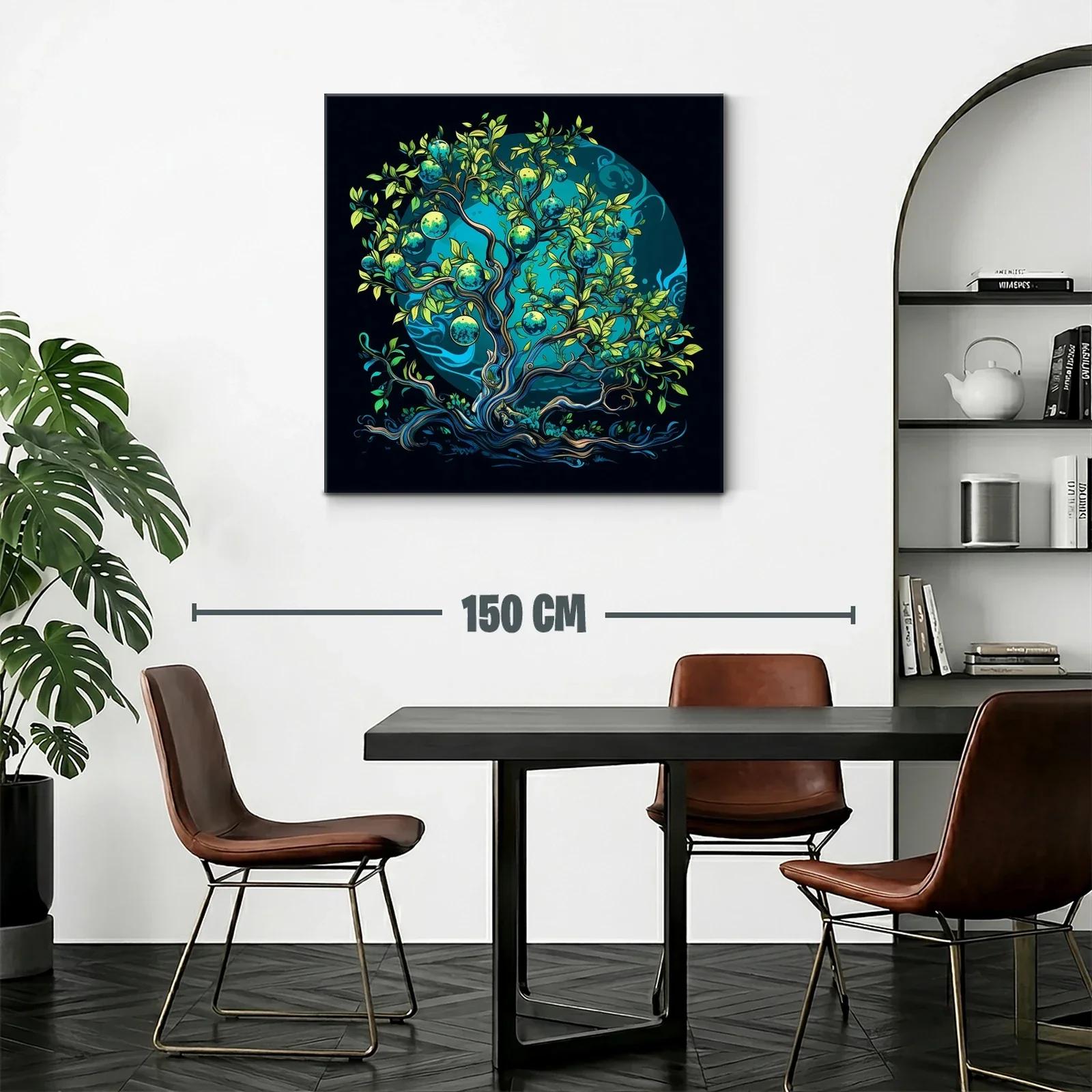 Árbol mágico con frutos azules en fondo místico — miniatura 2
