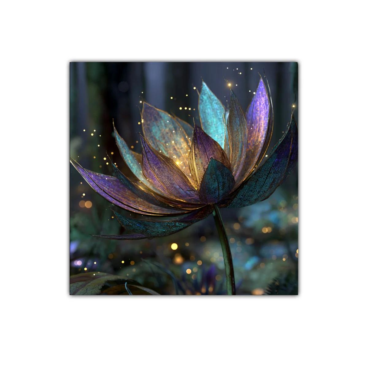 Flor luminiscente en tonos místicos para decoración elegante