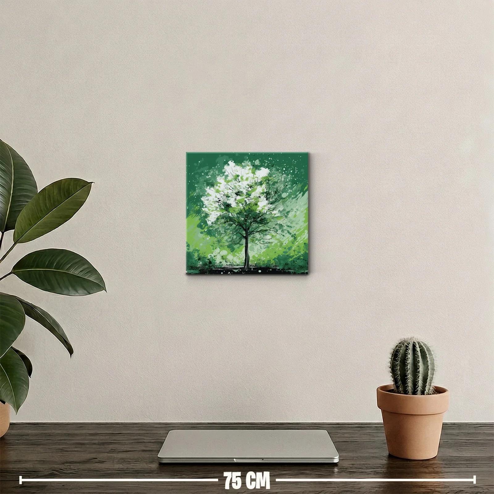 Árbol vibrante en tonos verdes y blancos — miniatura 2