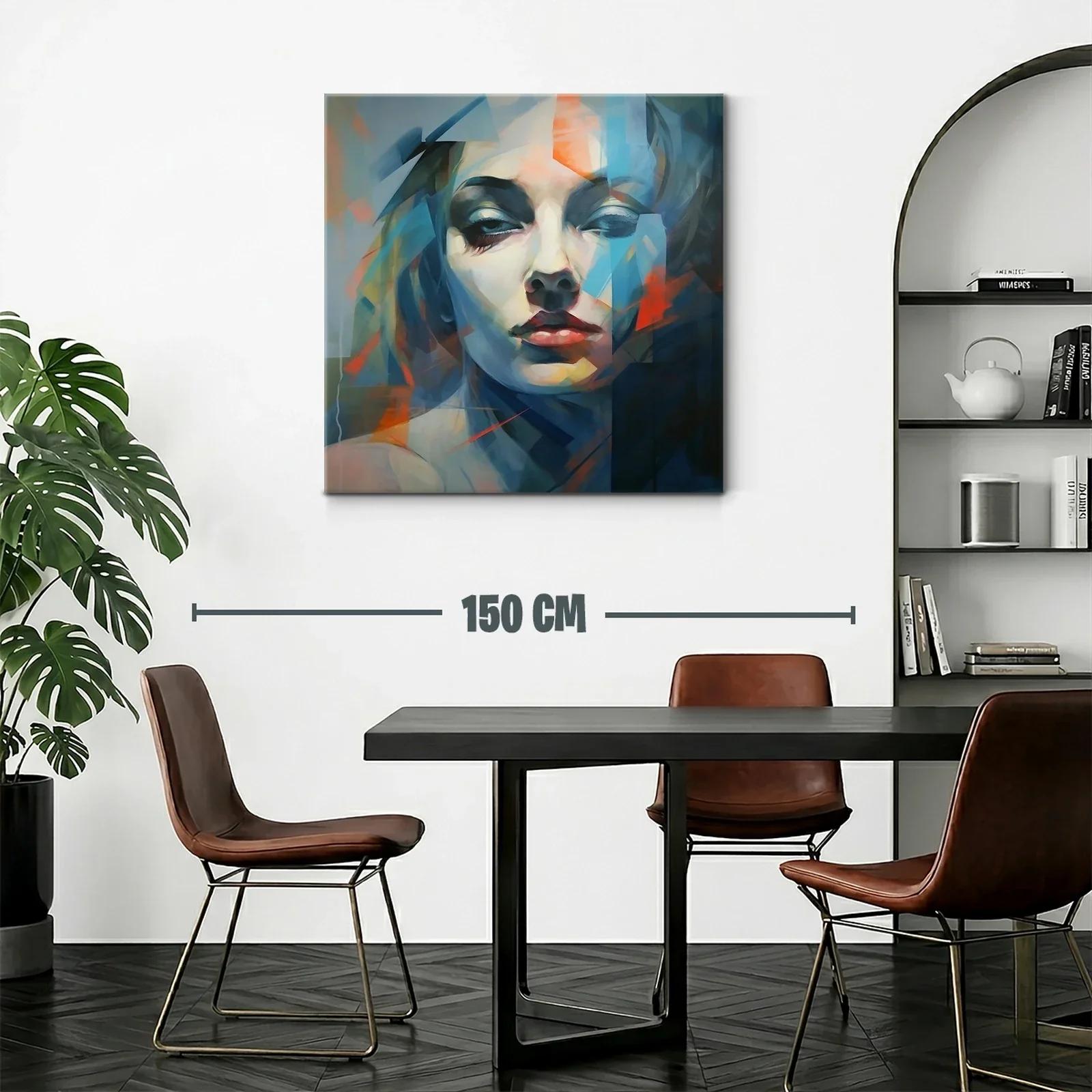 Retrato abstracto de mujer con tonos fríos y cálidos — miniatura 2