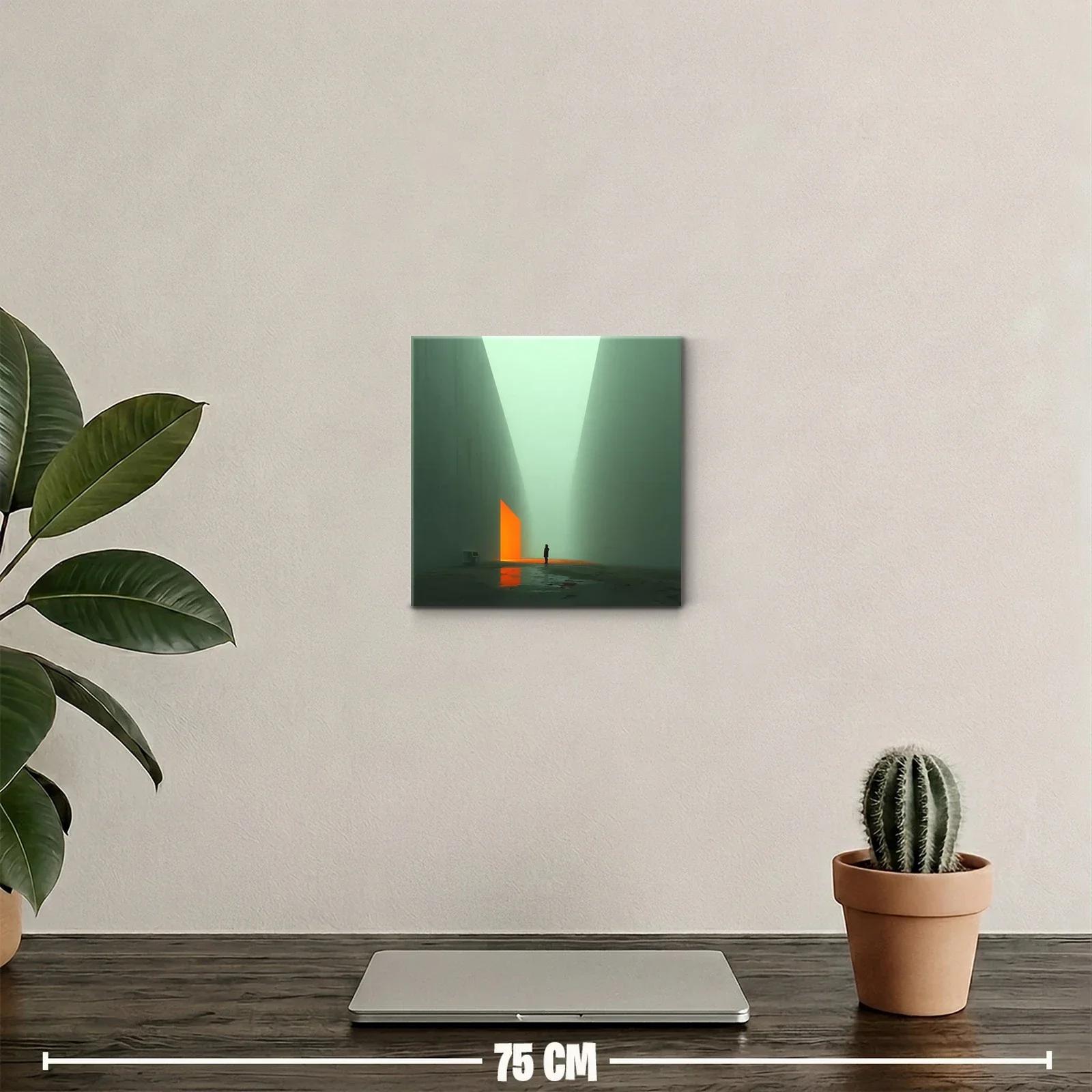 Arte minimalista con figura solitaria y luz cálida — miniatura 2