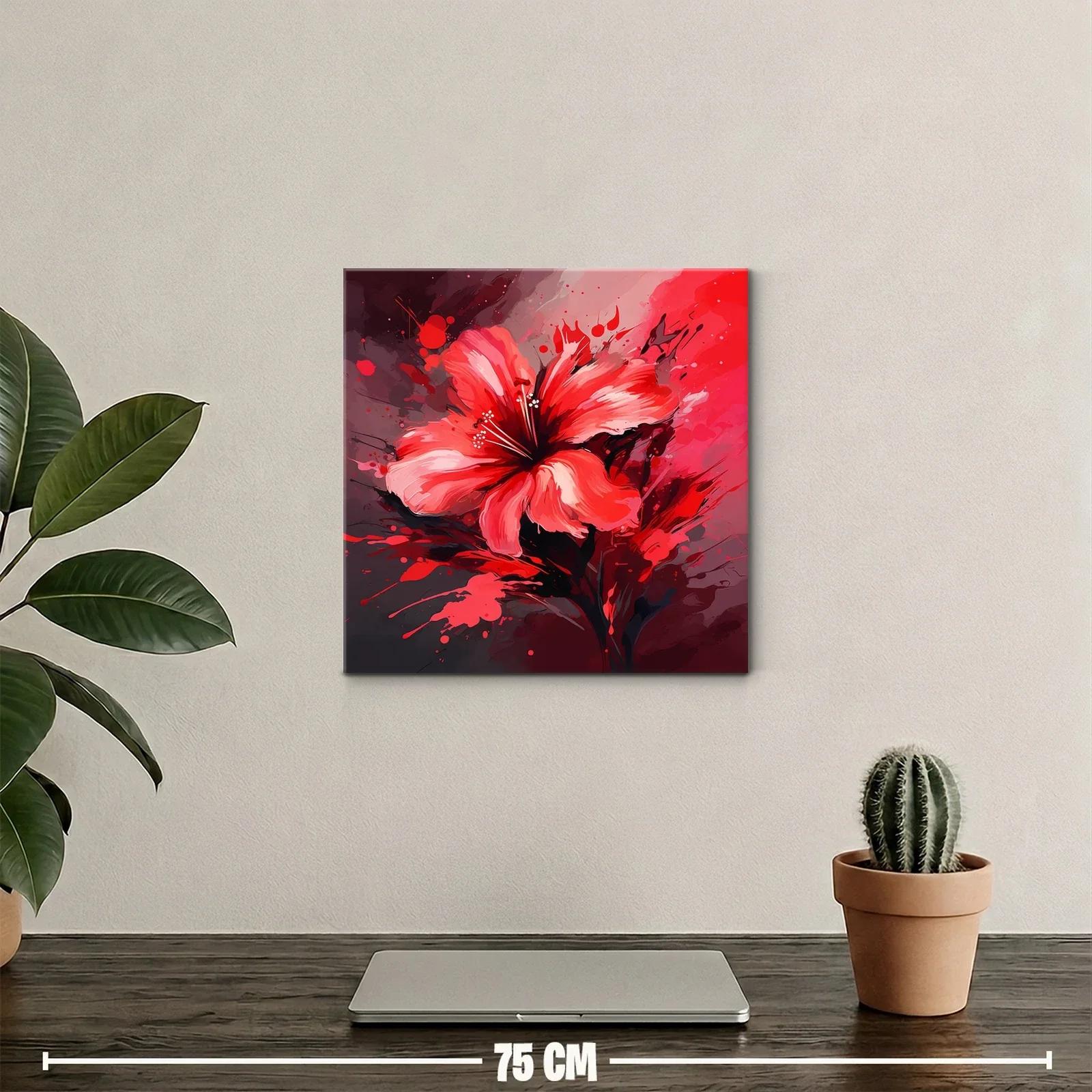 Flor vibrante en tonos rojos y negros vivo — miniatura 2