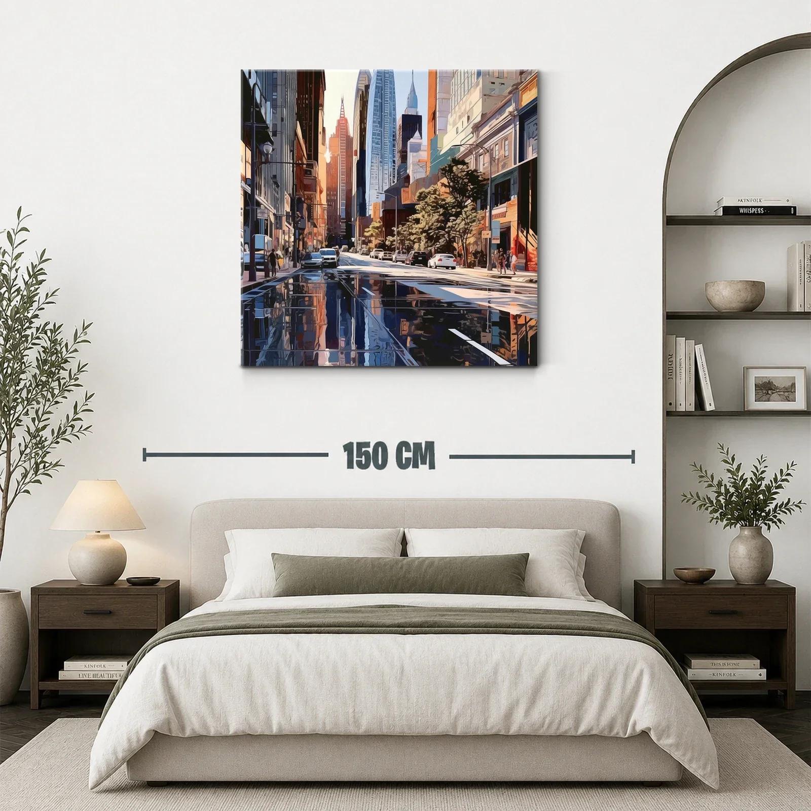 Paisaje urbano al atardecer con reflejos vibrantes — miniatura 3