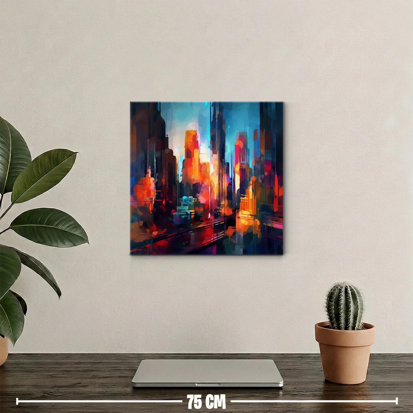 Paisaje urbano vibrante con luces cálidas y frías — miniatura 2