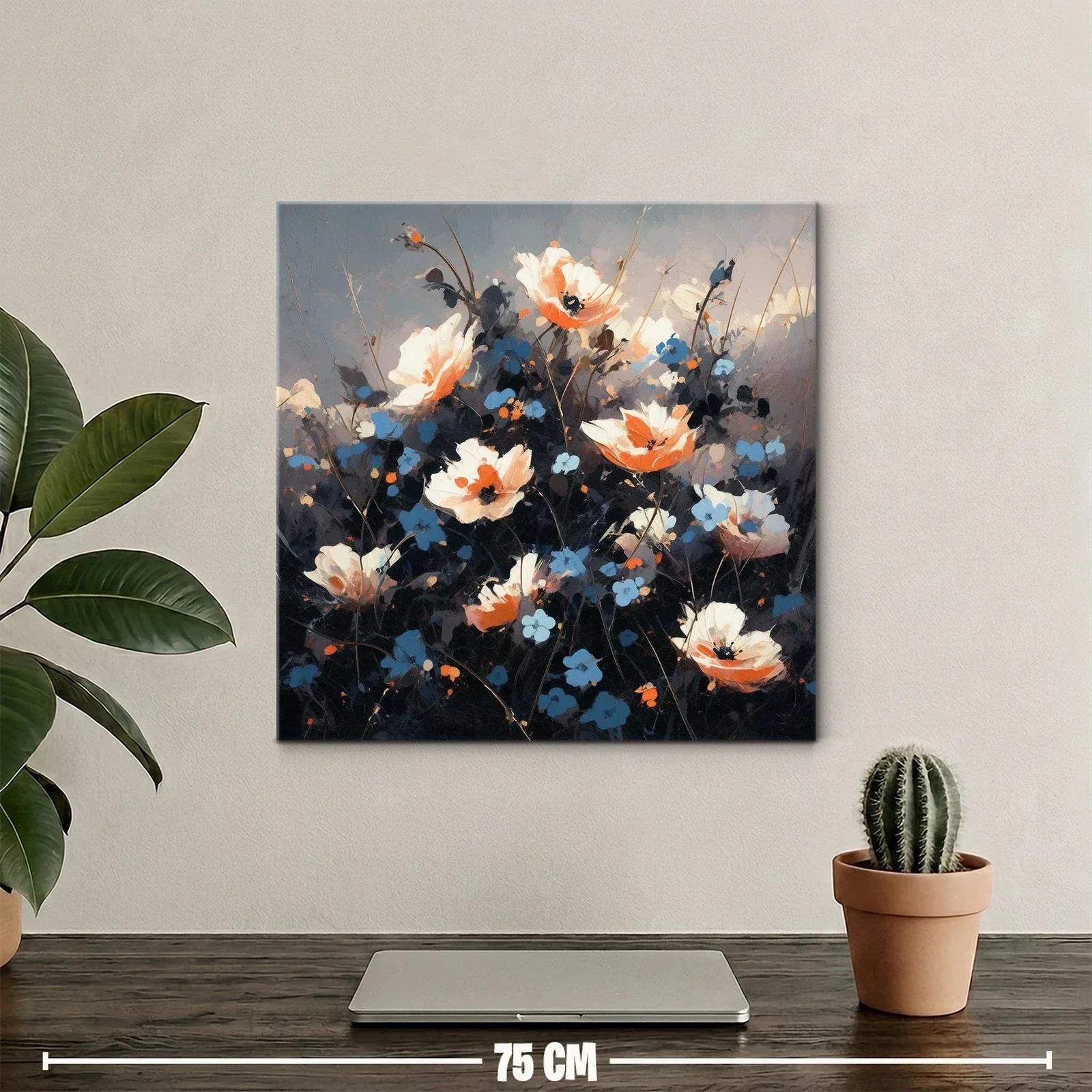 Ramo de flores en tonos azul y naranja vibrante — miniatura 2