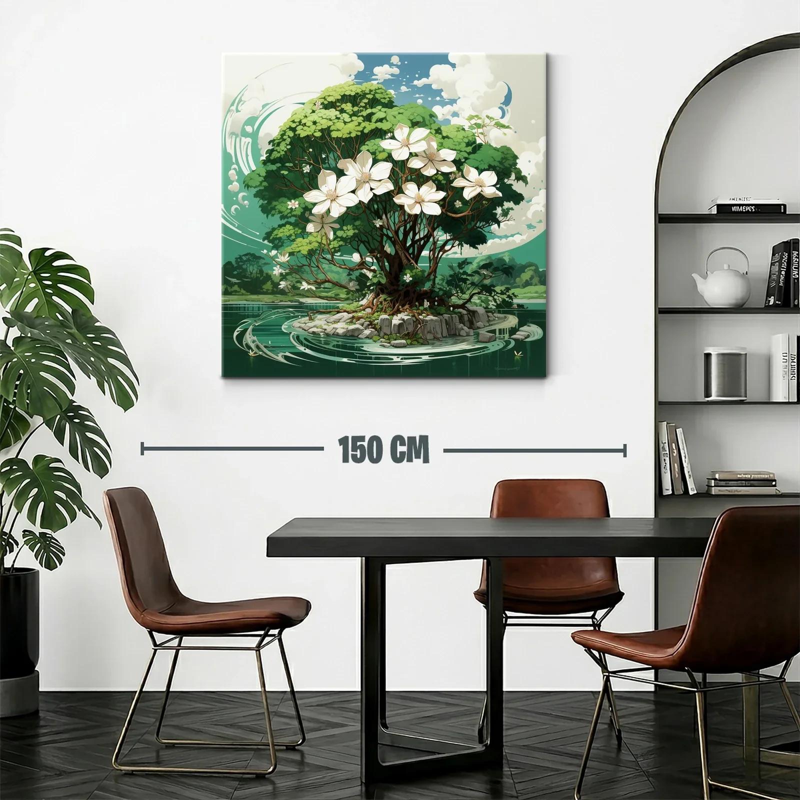 Árbol florido en isla rodeada de agua y naturaleza viva — miniatura 2