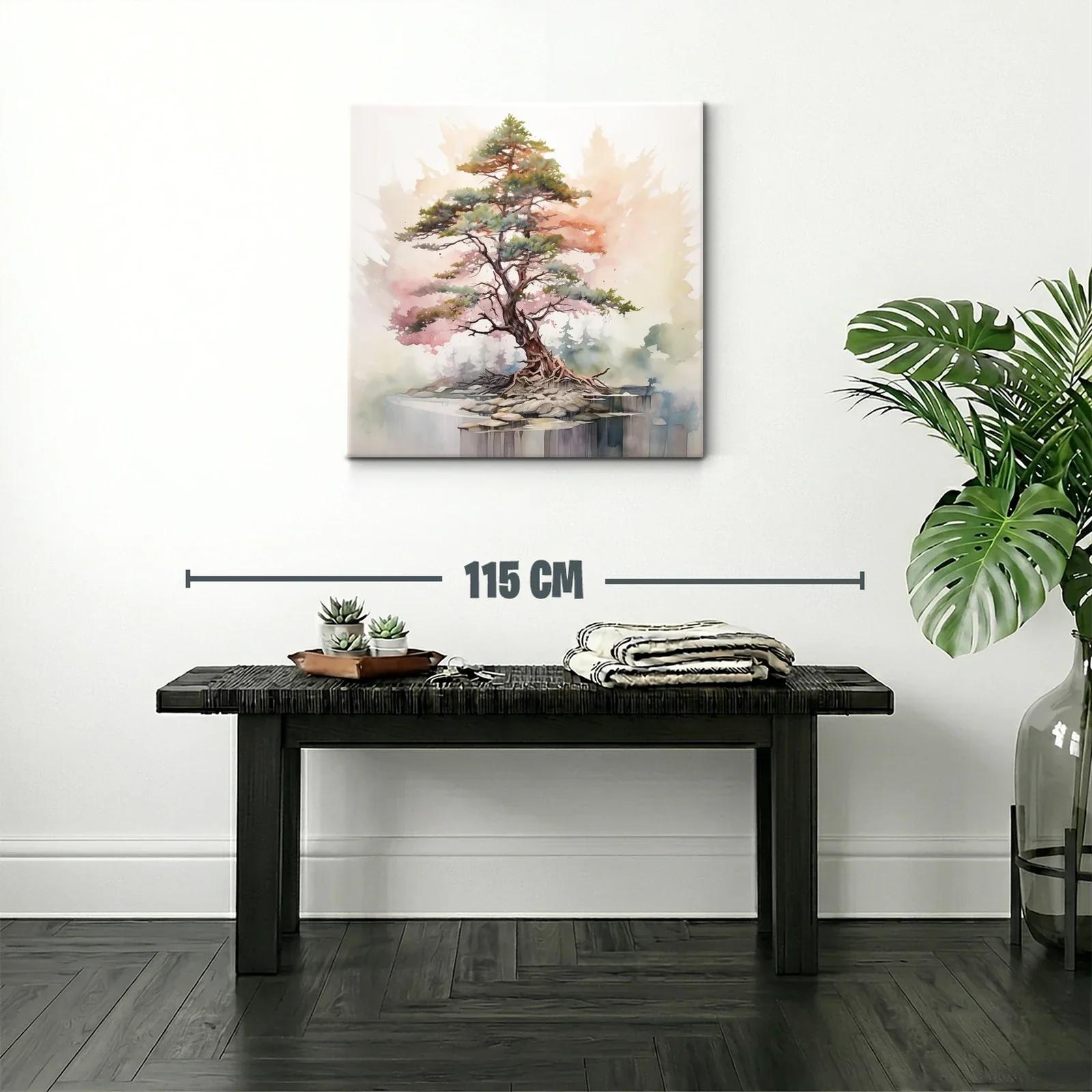 Árbol sobre roca con tonos suaves y delicados — miniatura 2