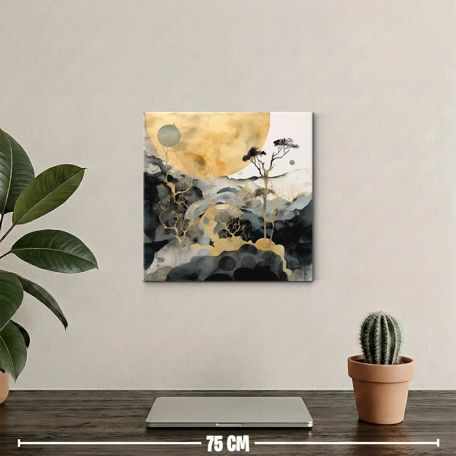 Paisaje onírico con tonos dorados y grisáceos sutiles — miniatura 2