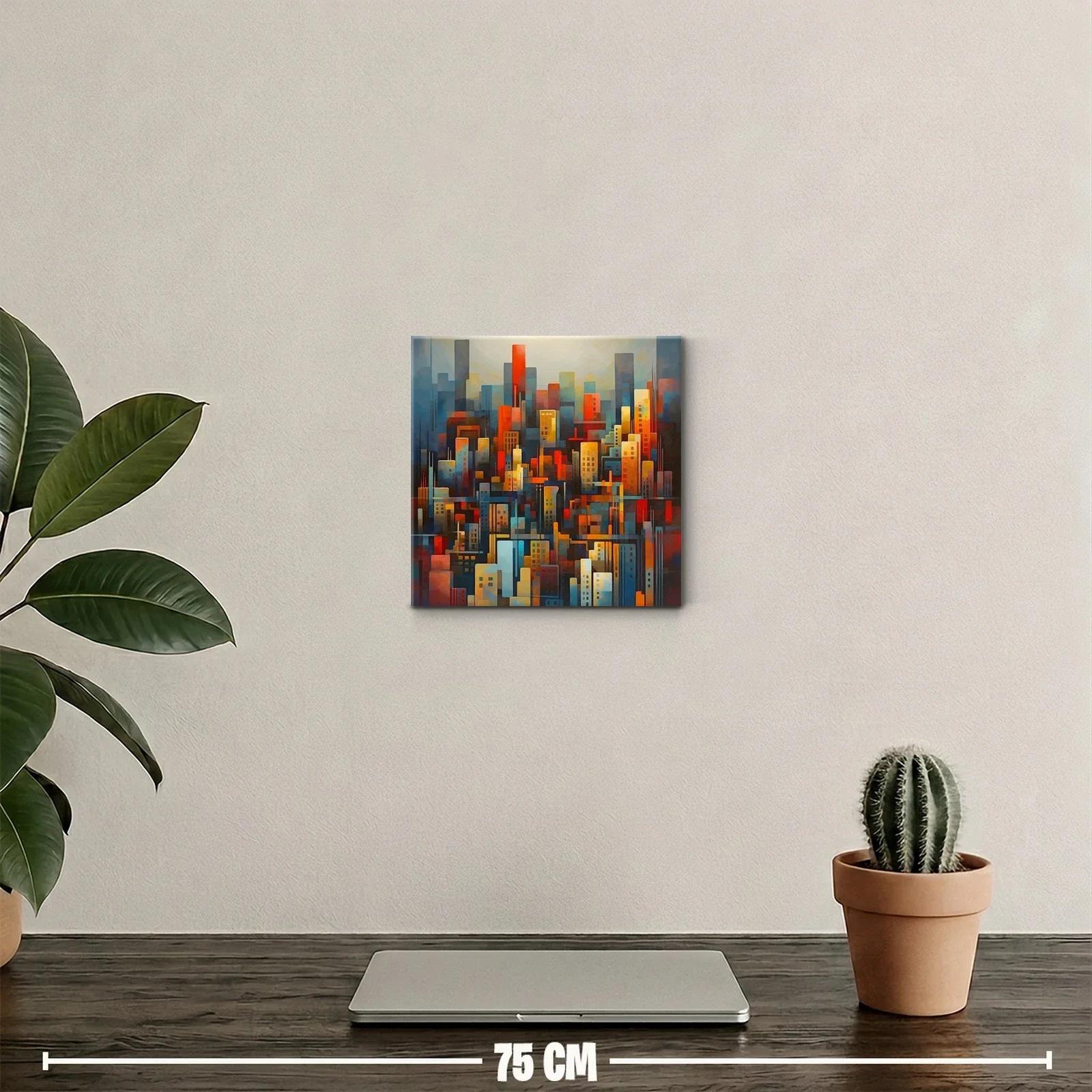 Composición urbana con vibrantes tonos cálidos y fríos — miniatura 2