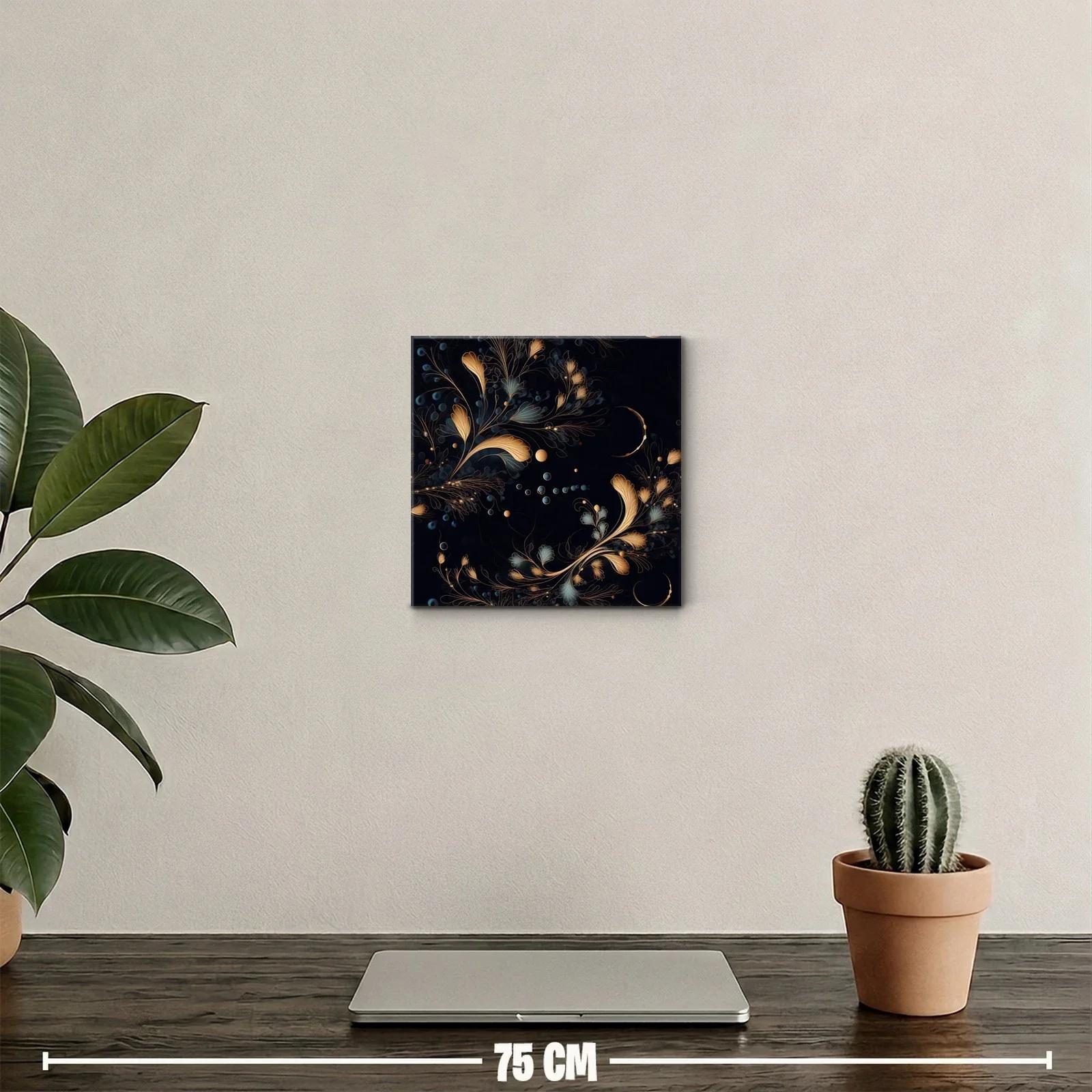 Elegancia floral con detalles dorados y azules oscuros — miniatura 2