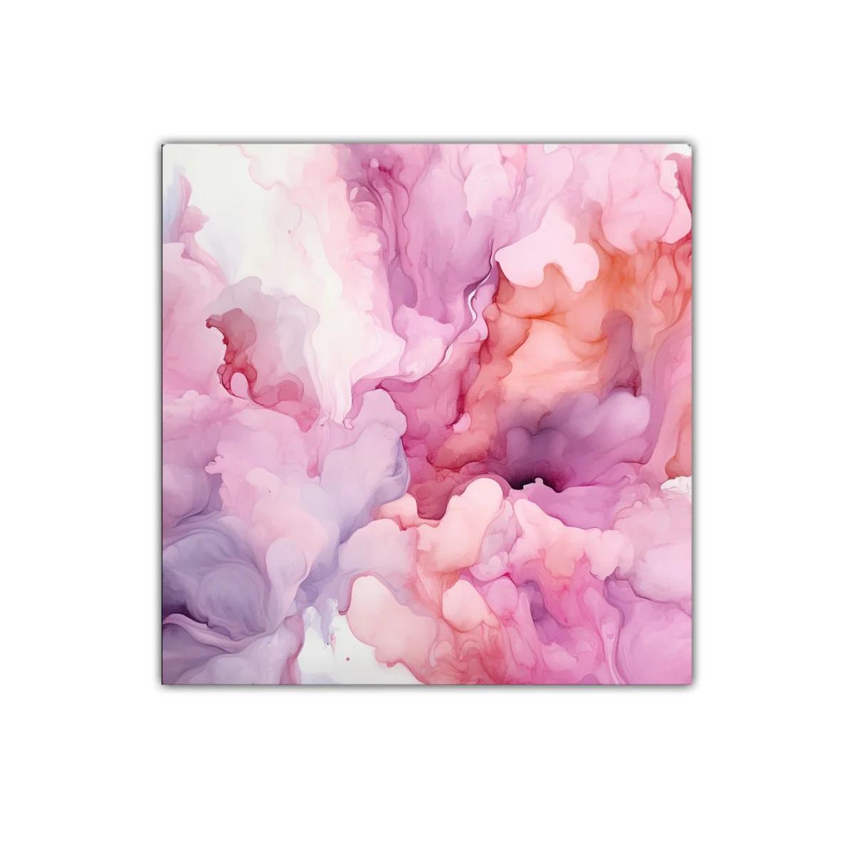 Composición abstracta en tonos rosa y violeta suaves