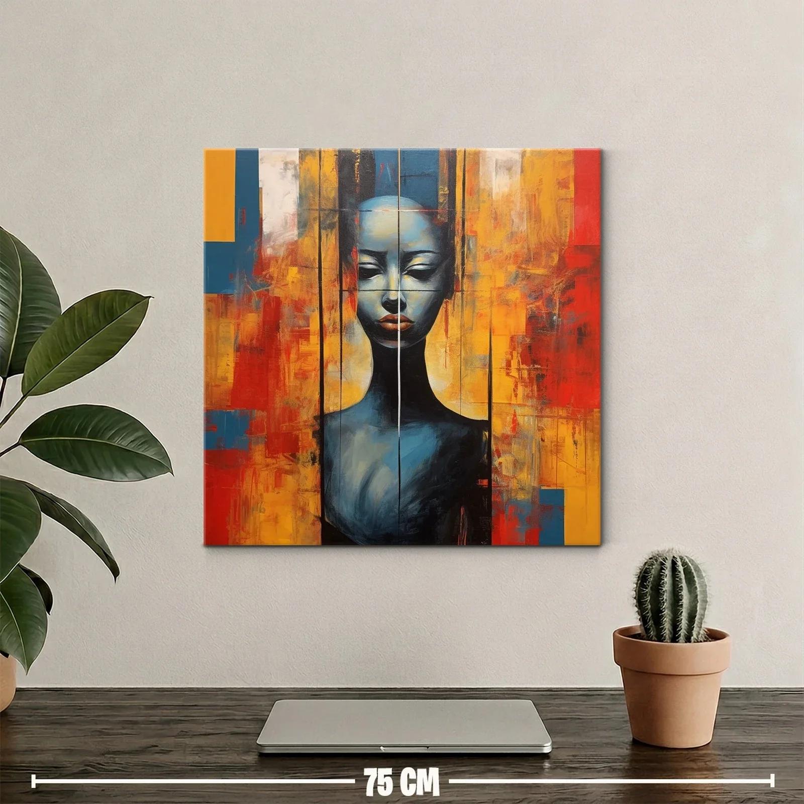 Rostro sereno en contraste vibrante y tonos cálidos — miniatura 2