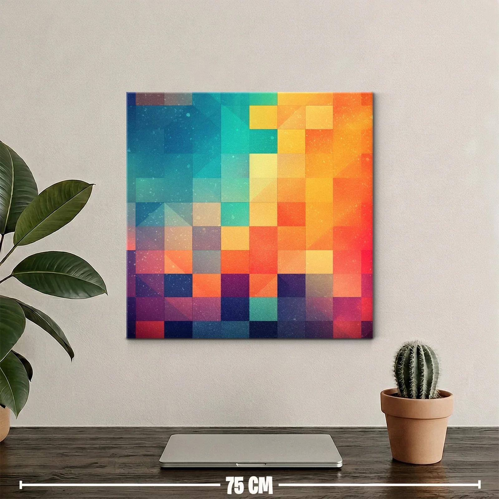 Composición geométrica en tonos cálidos y fríos vibrantes — miniatura 2
