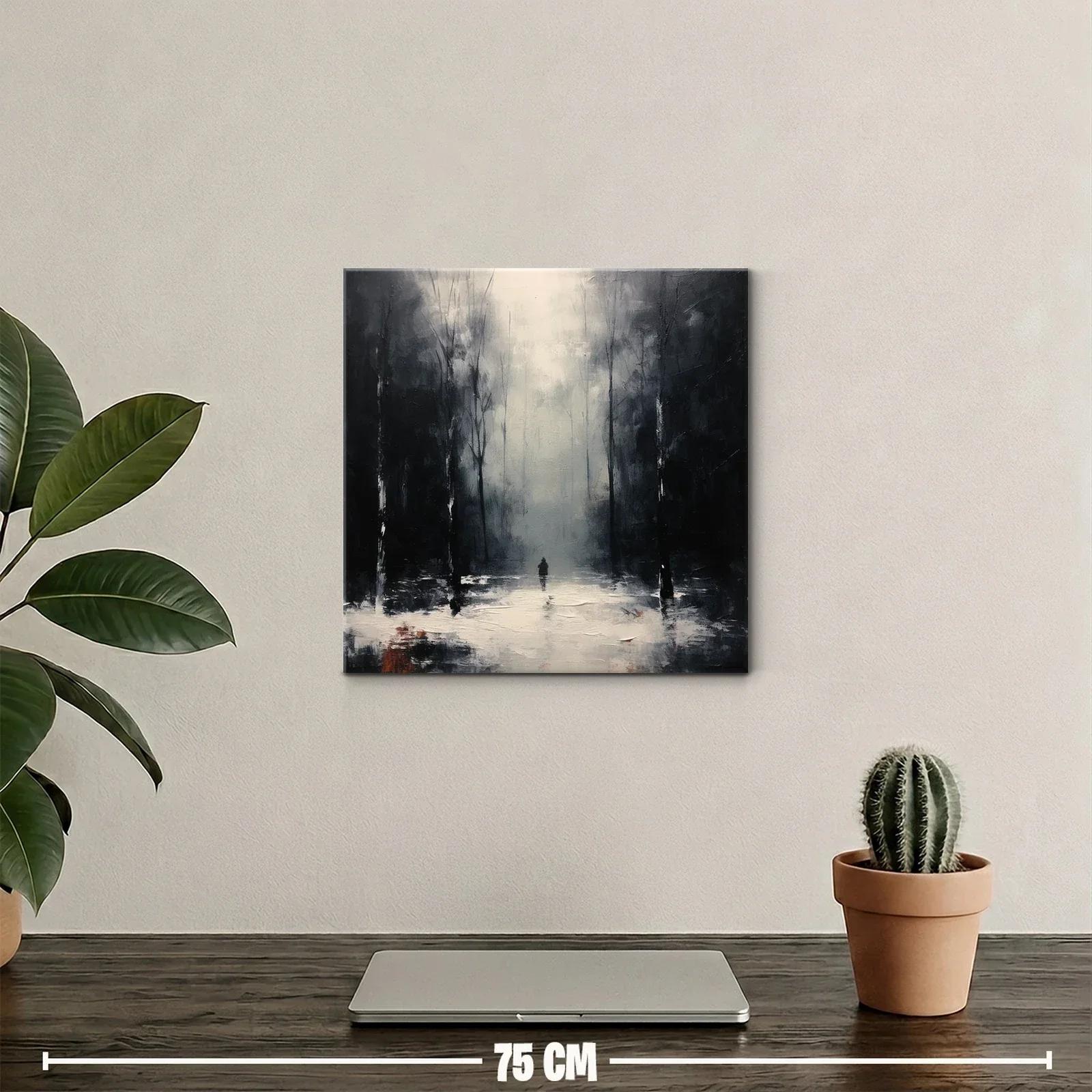 Niebla misteriosa en bosque oscuro y silencioso — miniatura 2