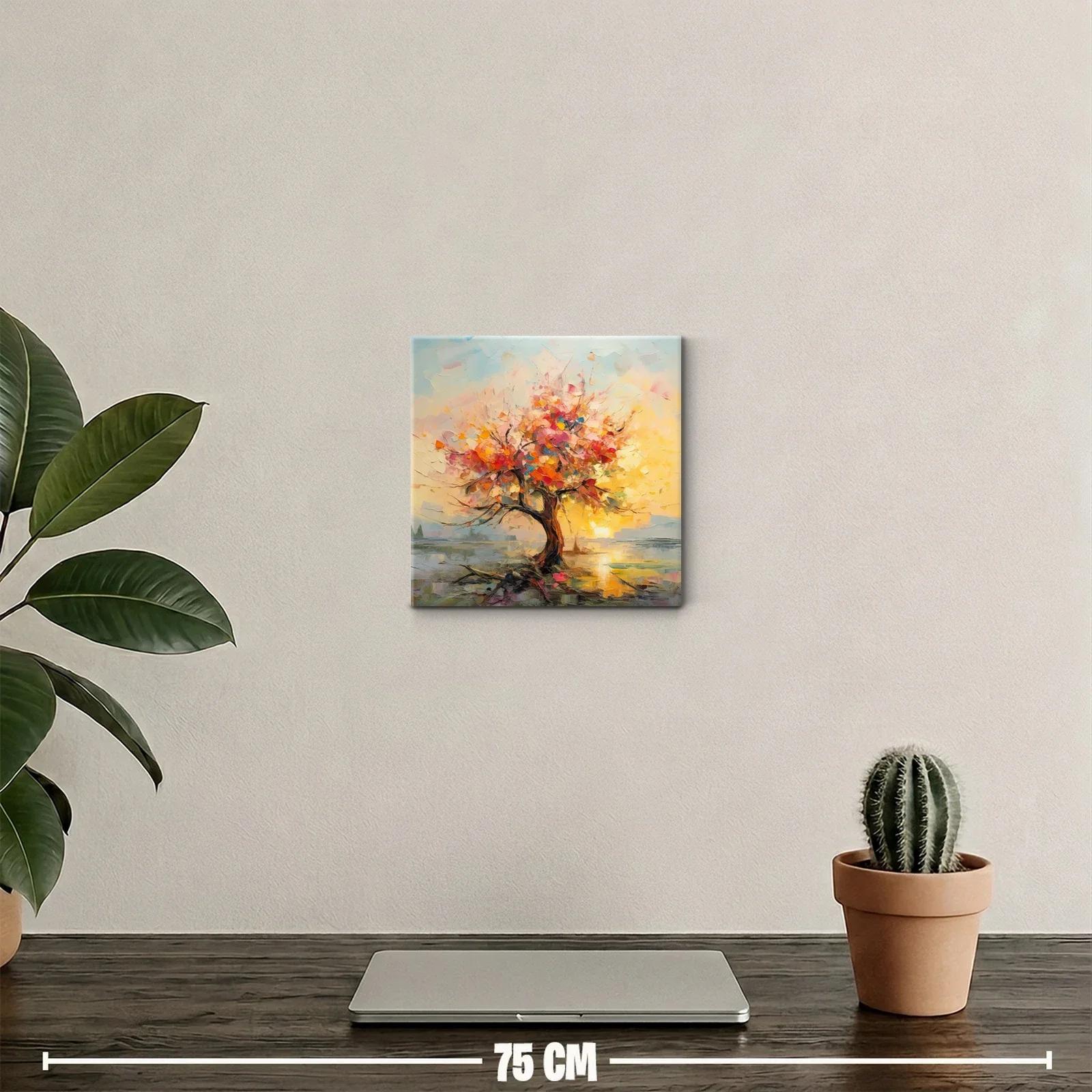 Árbol colorido al atardecer con vibrantes tonalidades cálidas — miniatura 2