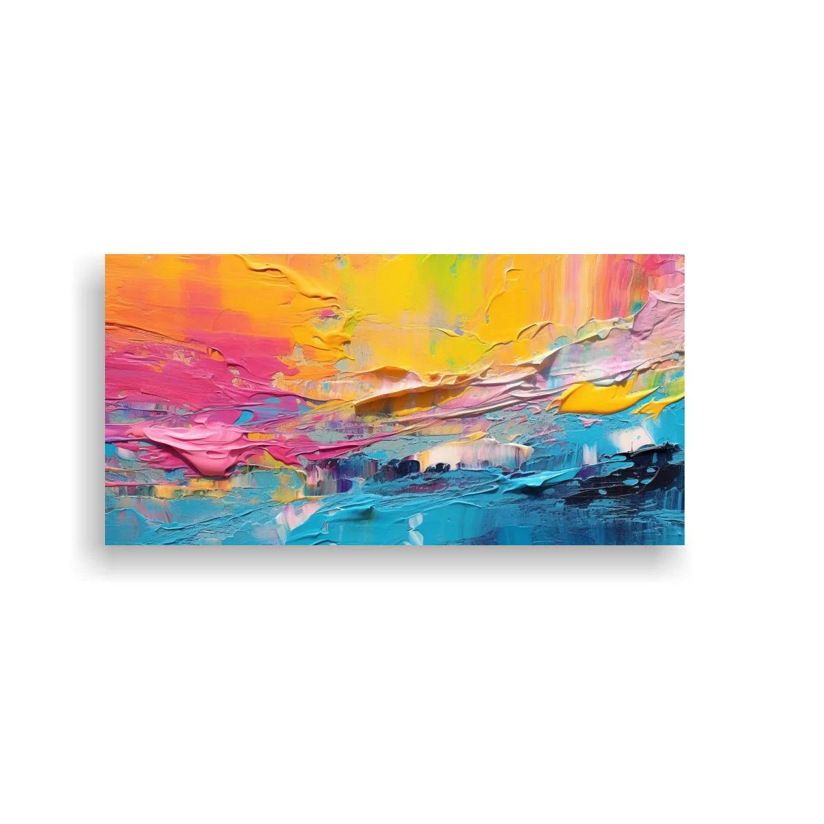 Cuadro paisaje abstracto con textura empastada