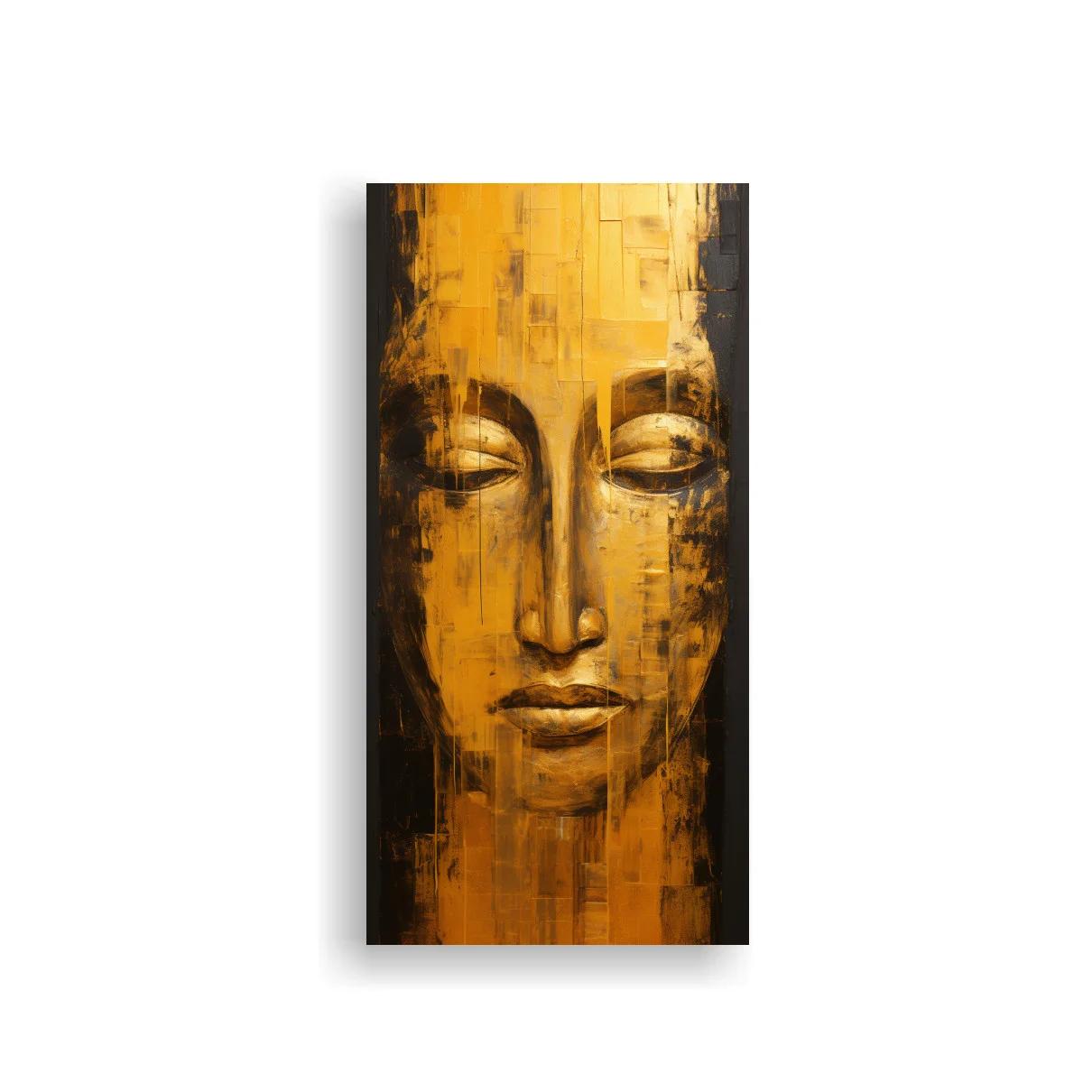 Cuadro rostro de Buda con textura geométrica
