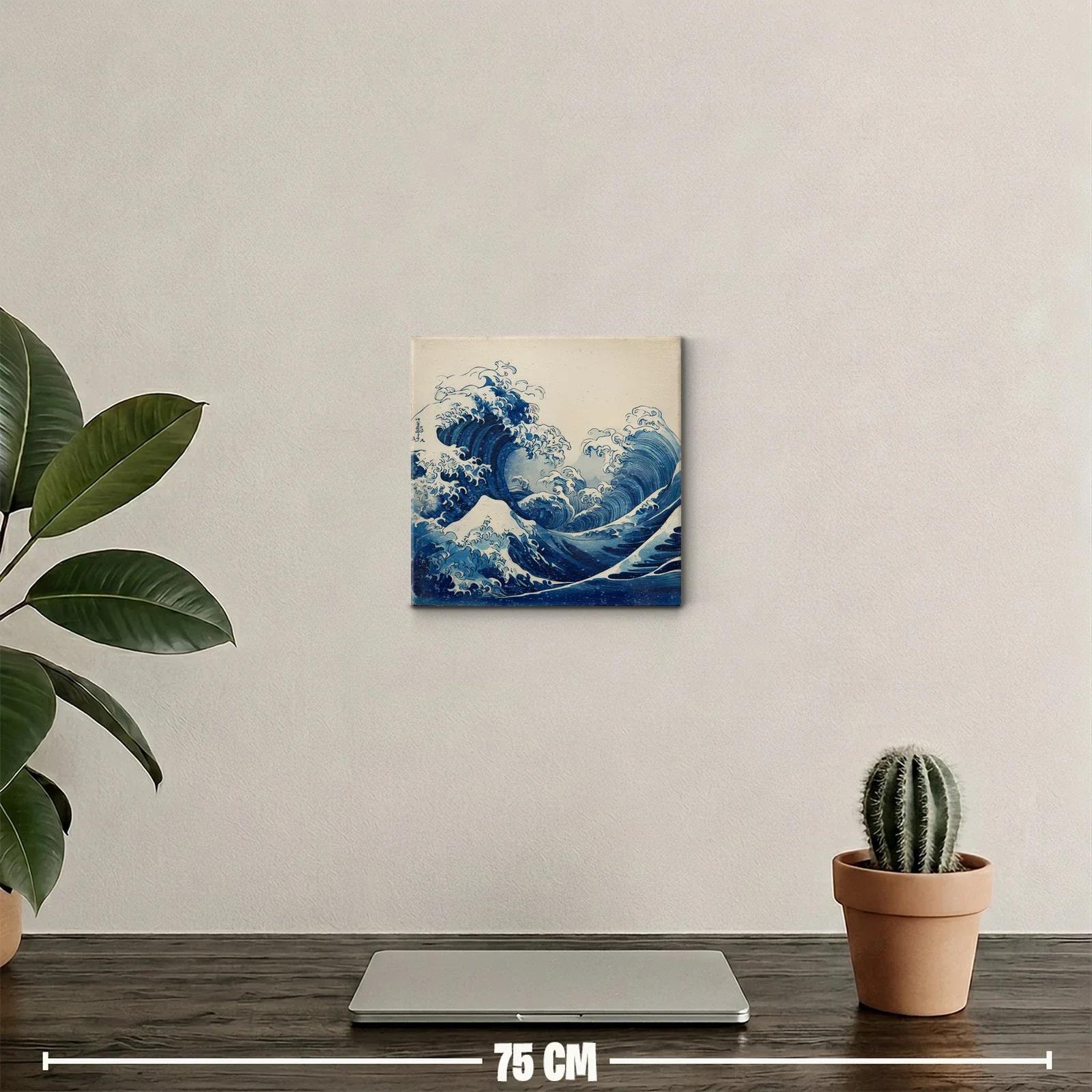 Olas gigantes en colores azul y blanco con gran dinamismo — miniatura 2