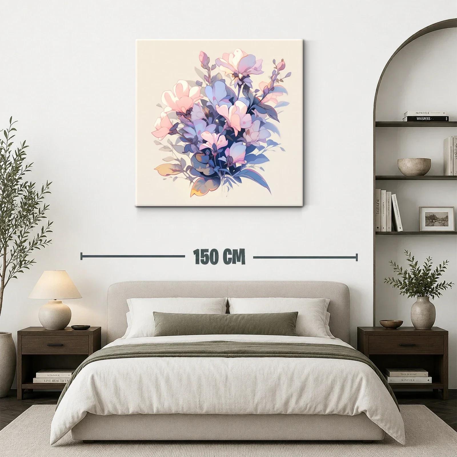 Delicado ramo floral en tonos pastel y azules suaves — miniatura 3