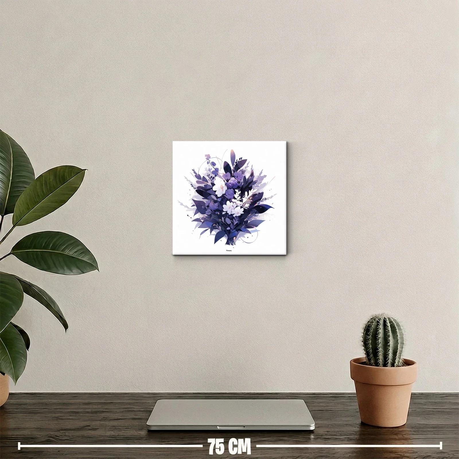 Elegante ramo floral en tonos violetas y blancos — miniatura 2