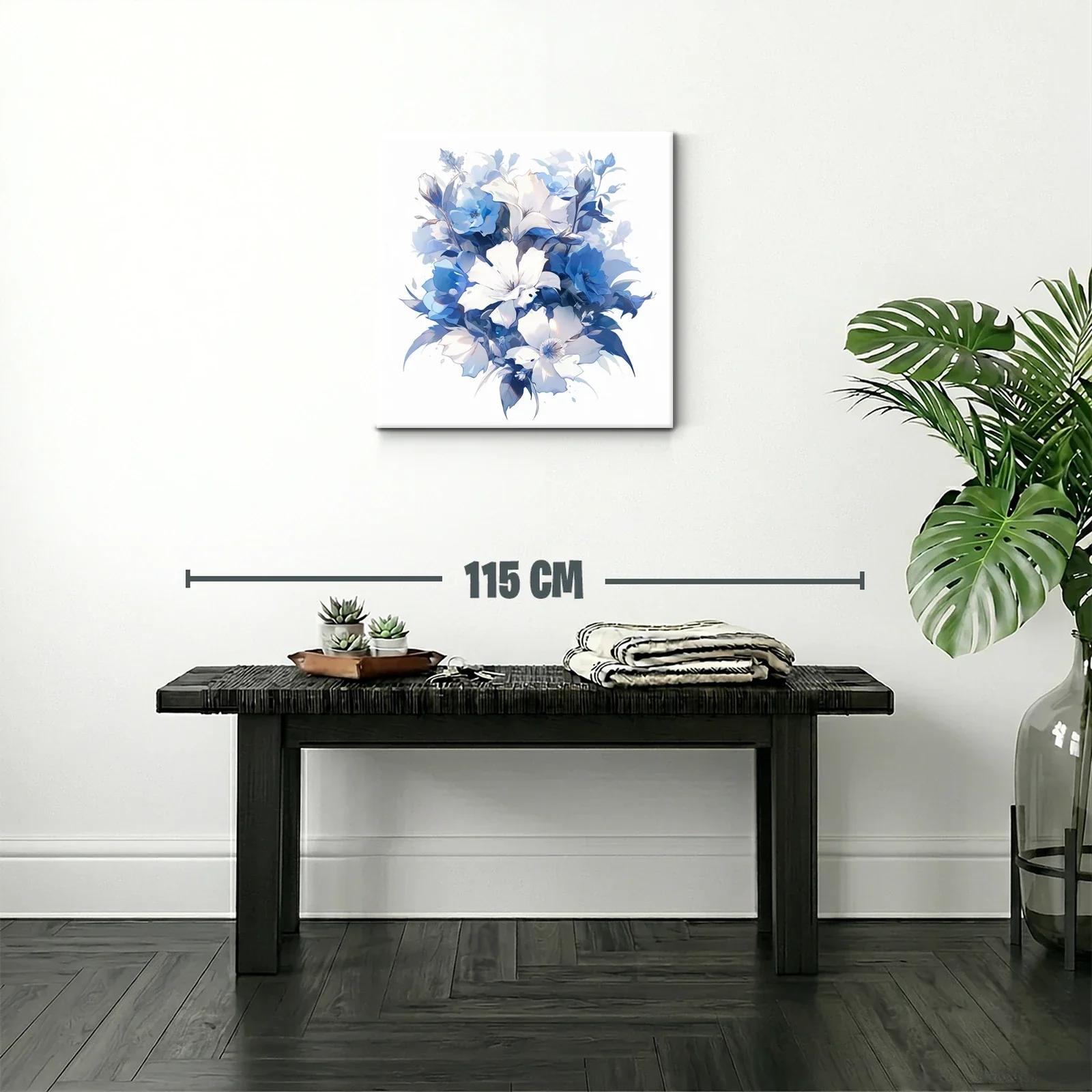 Composición Floral en Tonos Azules y Blancos — miniatura 2